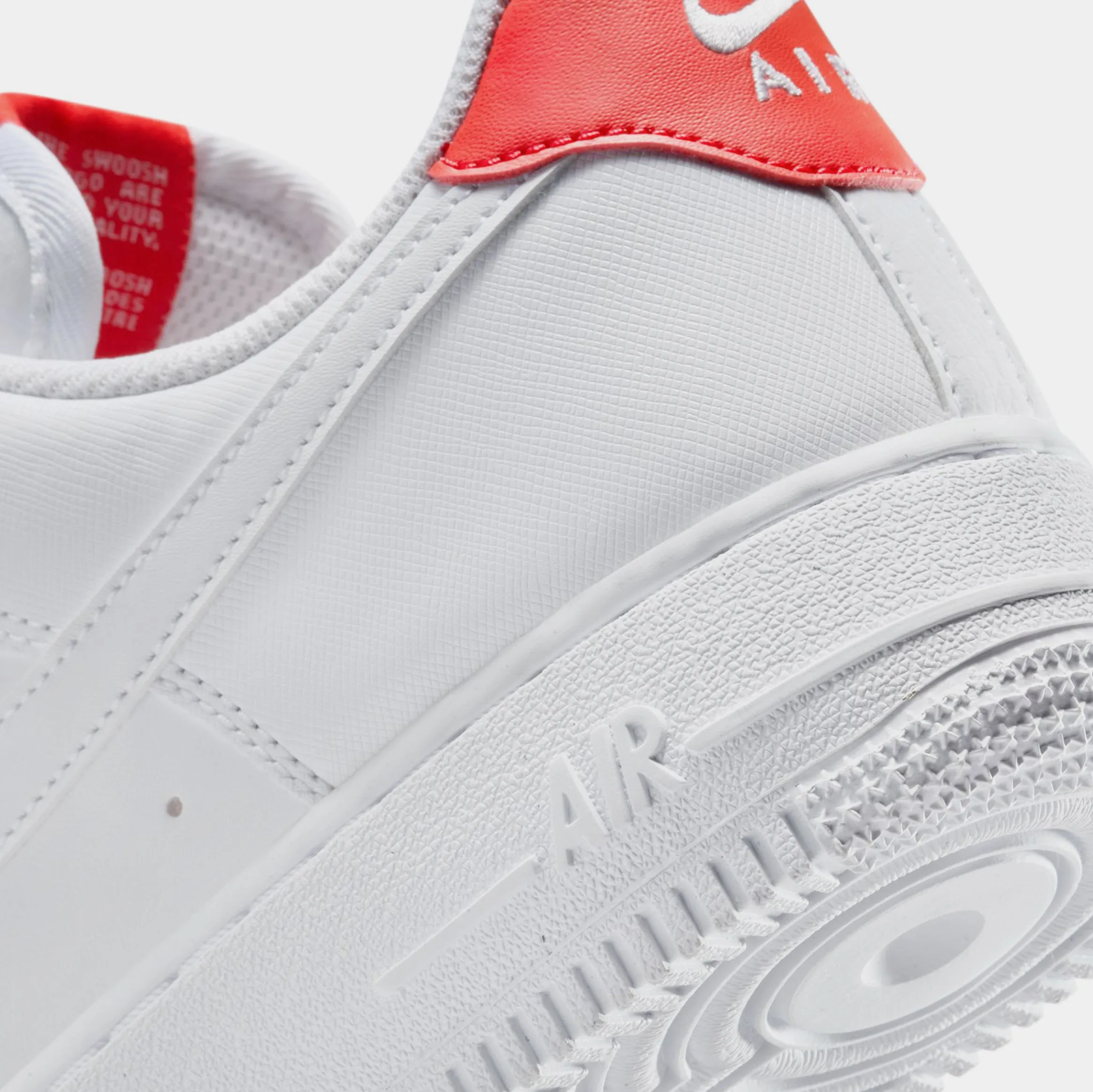 Air Force 1 Womens Lifestyle Shoes (White/Pink Foam/Metallic Silver/Light Crimson)