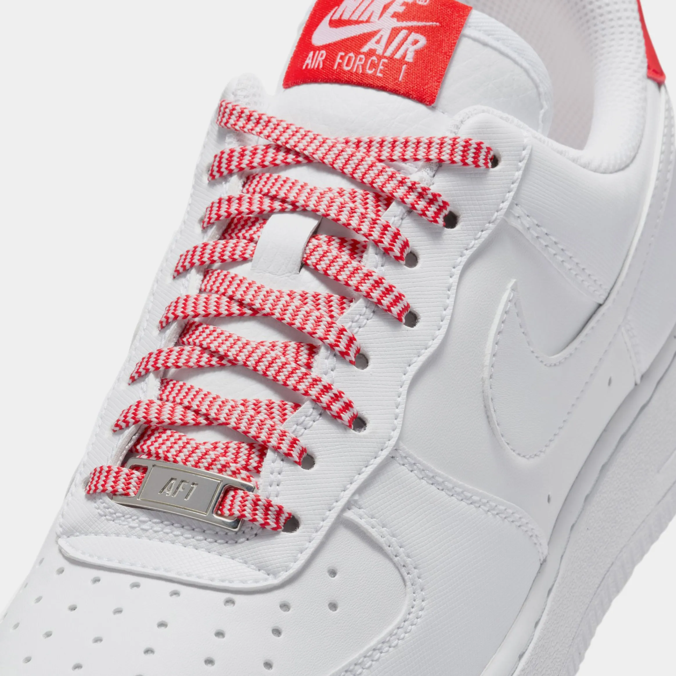 Air Force 1 Womens Lifestyle Shoes (White/Pink Foam/Metallic Silver/Light Crimson)