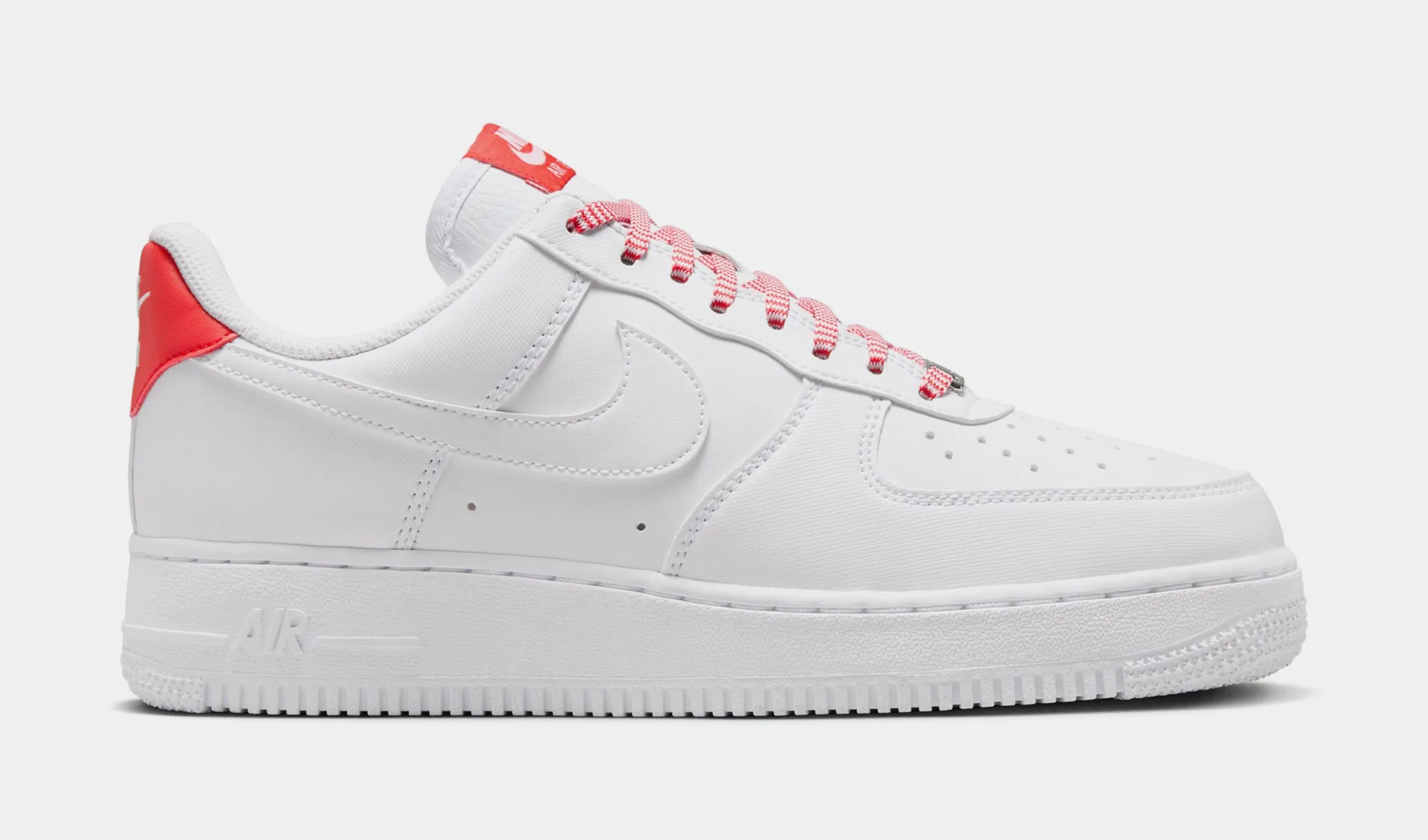 Air Force 1 Womens Lifestyle Shoes (White/Pink Foam/Metallic Silver/Light Crimson)