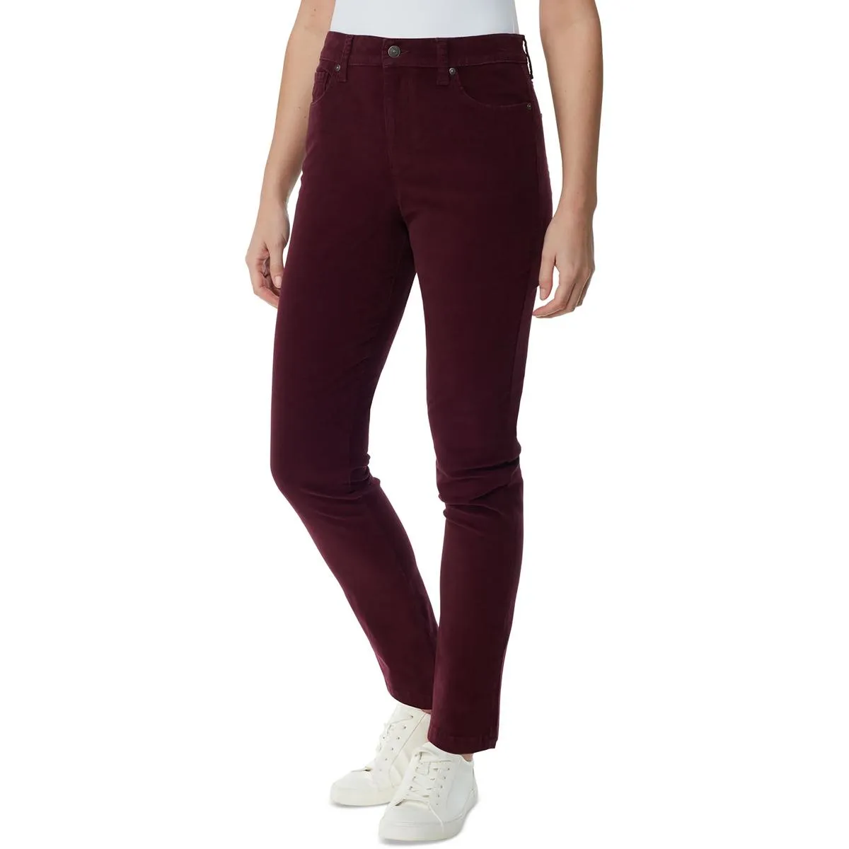 Amanda Womens Slimming High Rise Straight Leg Pants