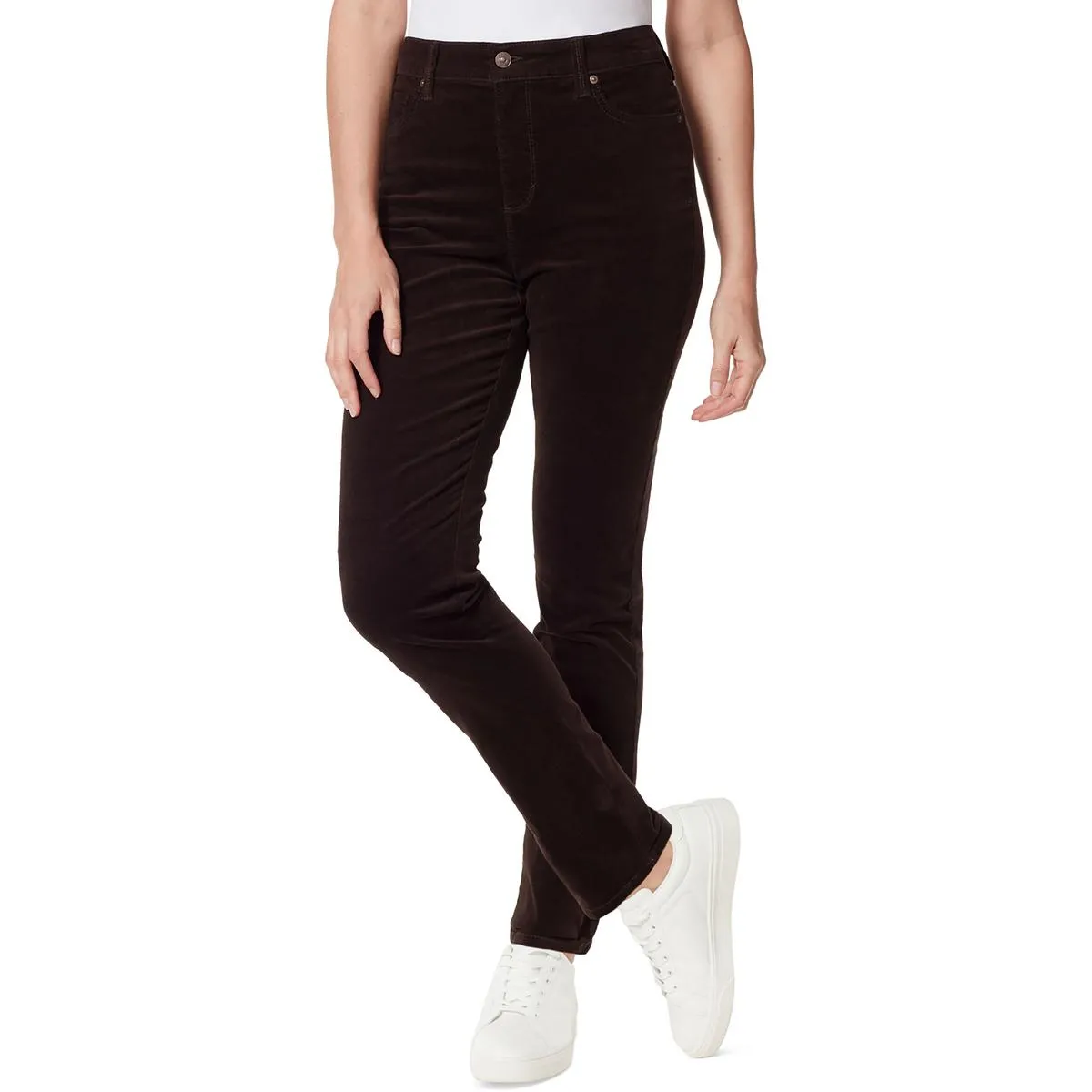 Amanda Womens Slimming High Rise Straight Leg Pants