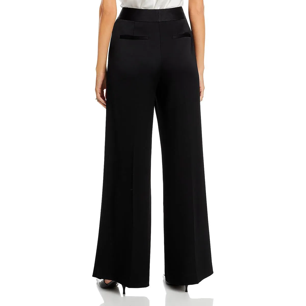 Andi Womens High Rise Pintuck Wide Leg Pants