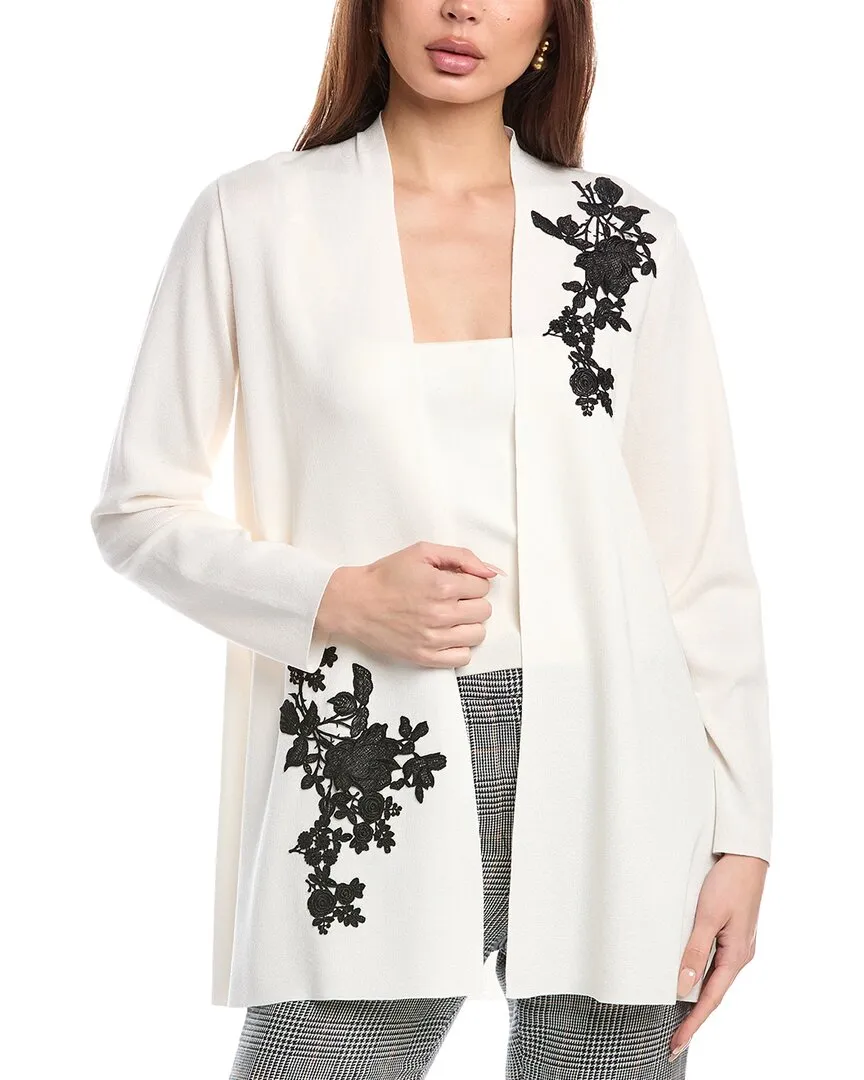 Anne Klein Floral Open Front Cardigan