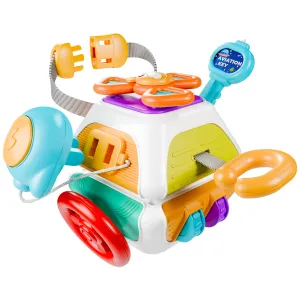 Baby Busy Board Cube, Montessori Sensory Toys for Toddler 1-3, Infant Carseat Plane Travel Toy