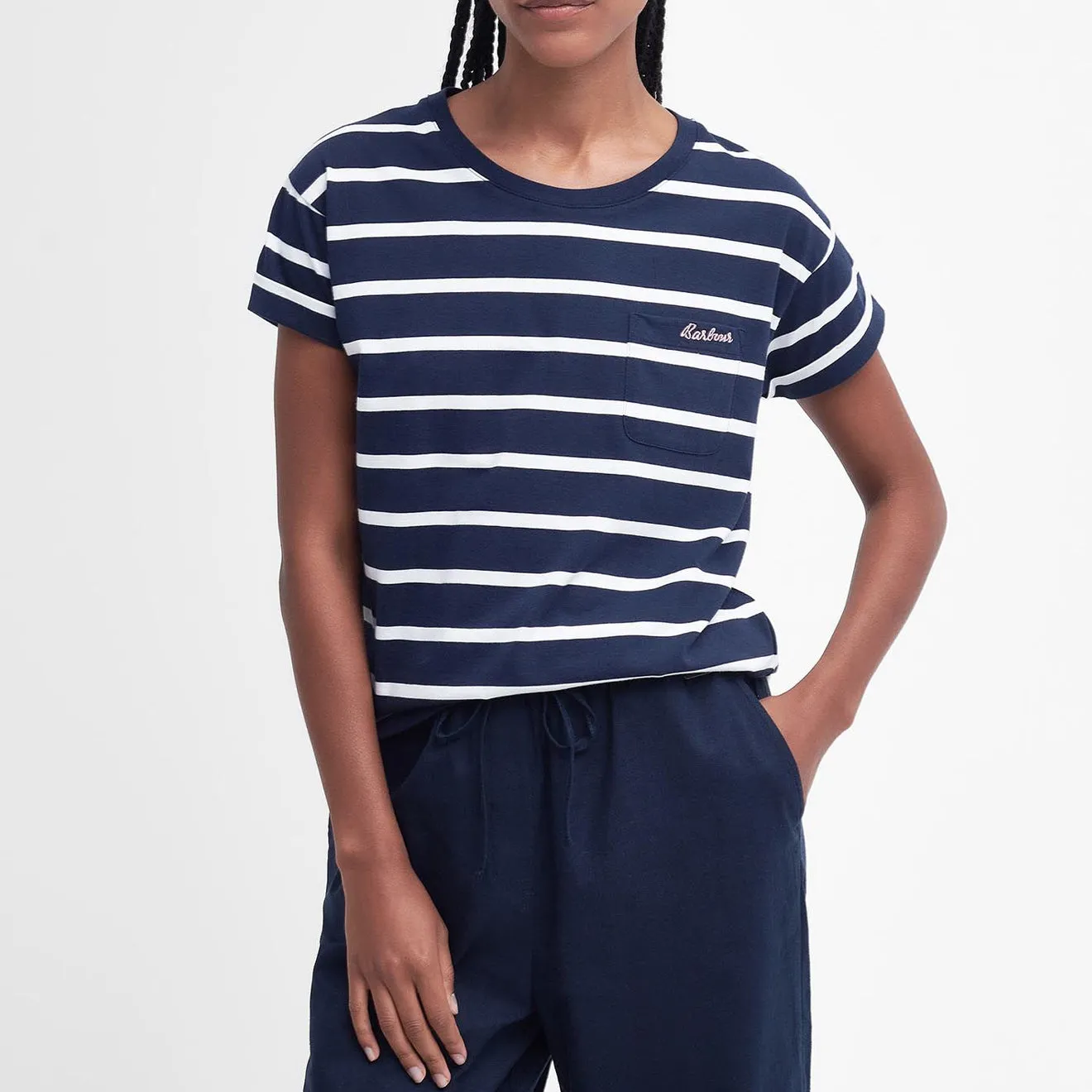 Barbour Womens Otterburn Stripe T-Shirt Navy / White Stripe