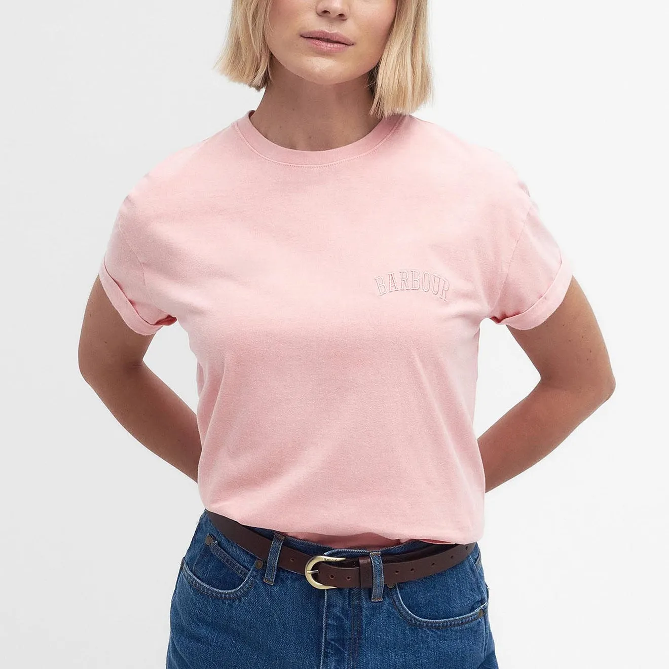 Barbour Womens Sandgate Logo T-Shirt Shell Pink