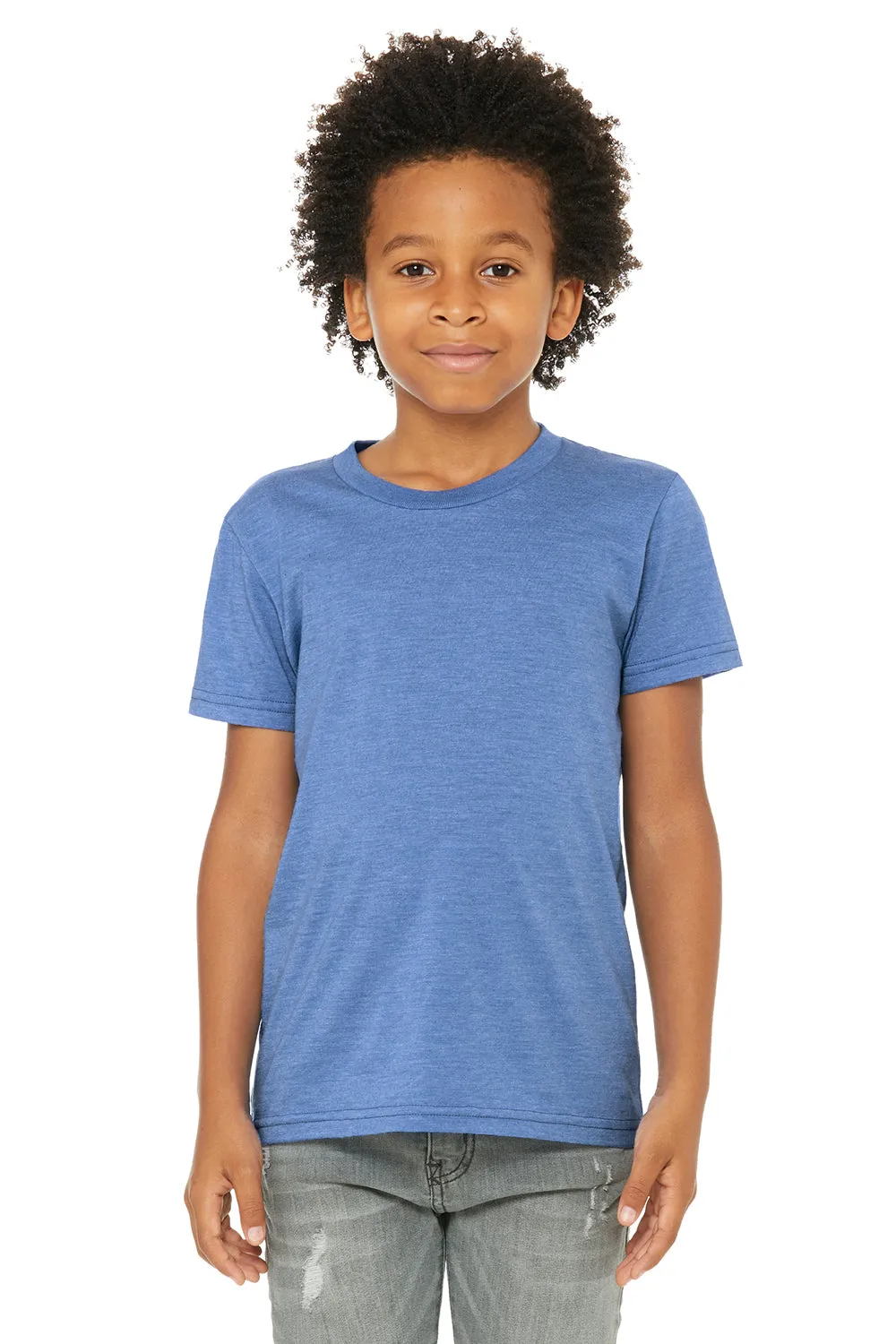 Bella   Canvas Youth Jersey Short Sleeve Crewneck T-Shirt - Heather Columbia Blue