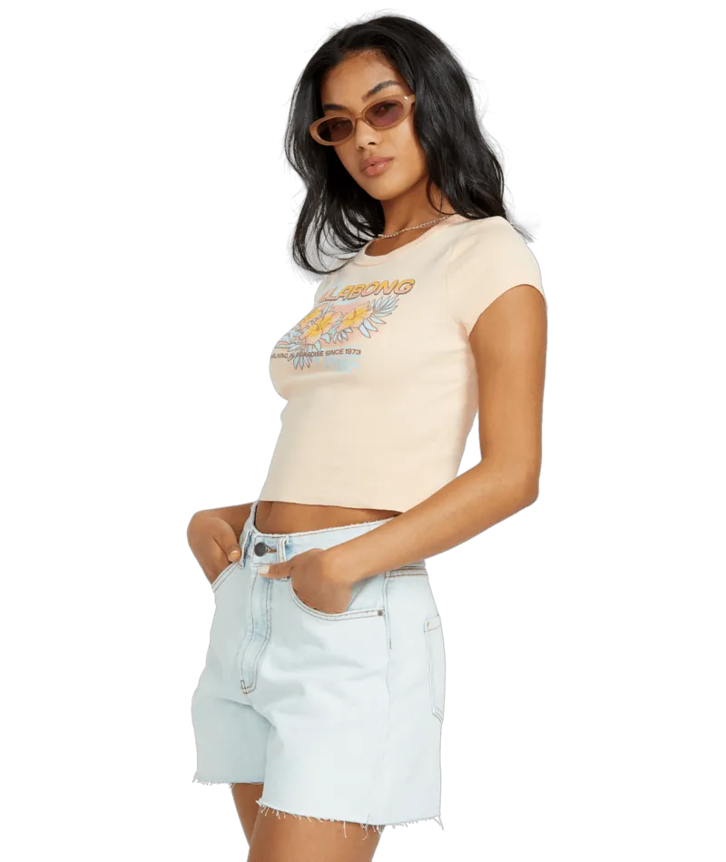 Billabong When The Night Tee-Soft Peach