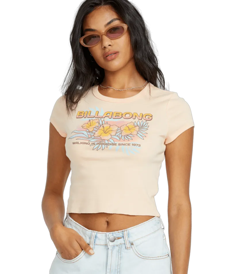 Billabong When The Night Tee-Soft Peach