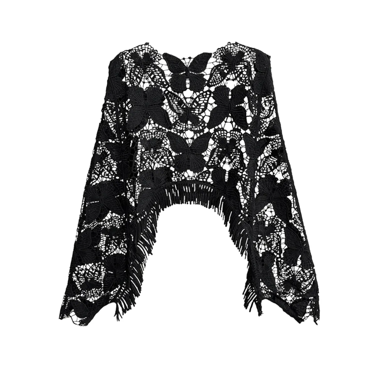 Butterfly Lace Sweater – Black & Khaki