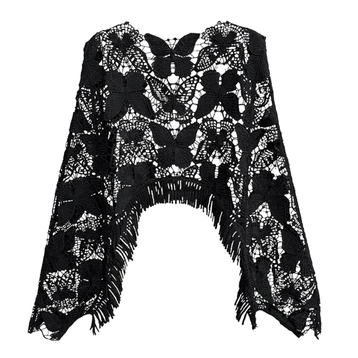 Butterfly Lace Sweater – Black & Khaki
