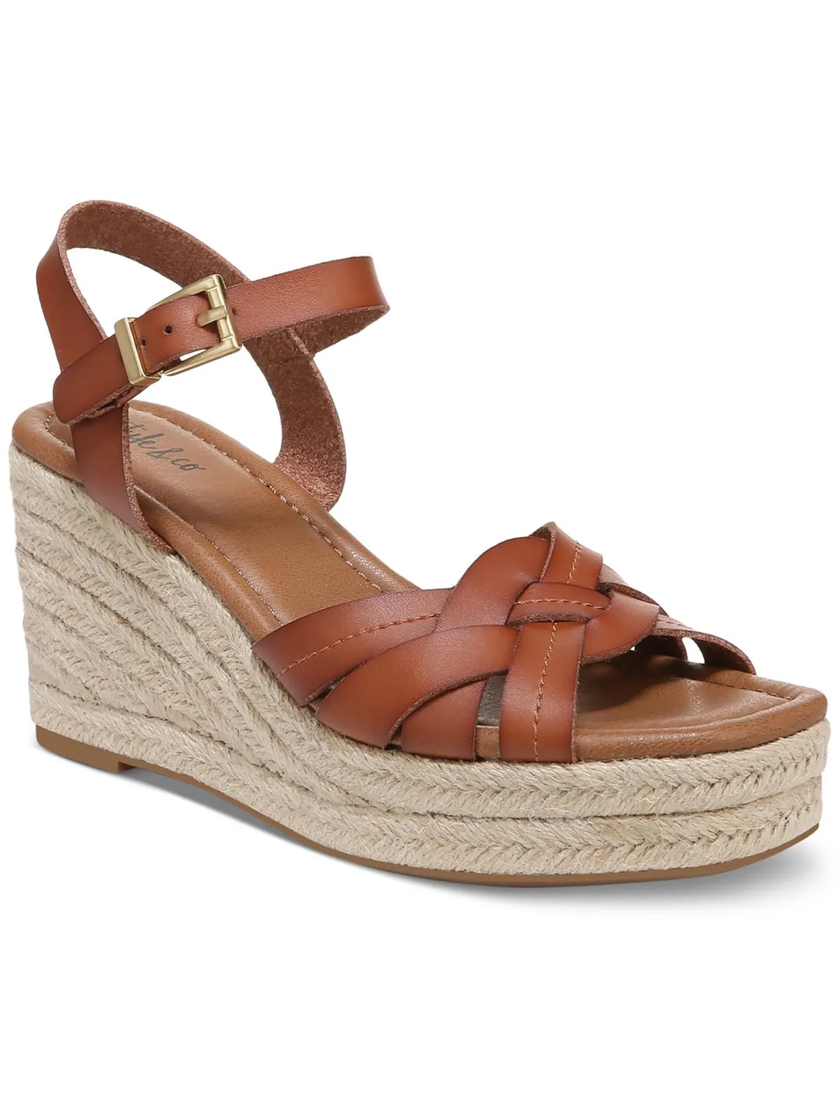 Cerres Womens Faux Leather Platform Slingback Sandals