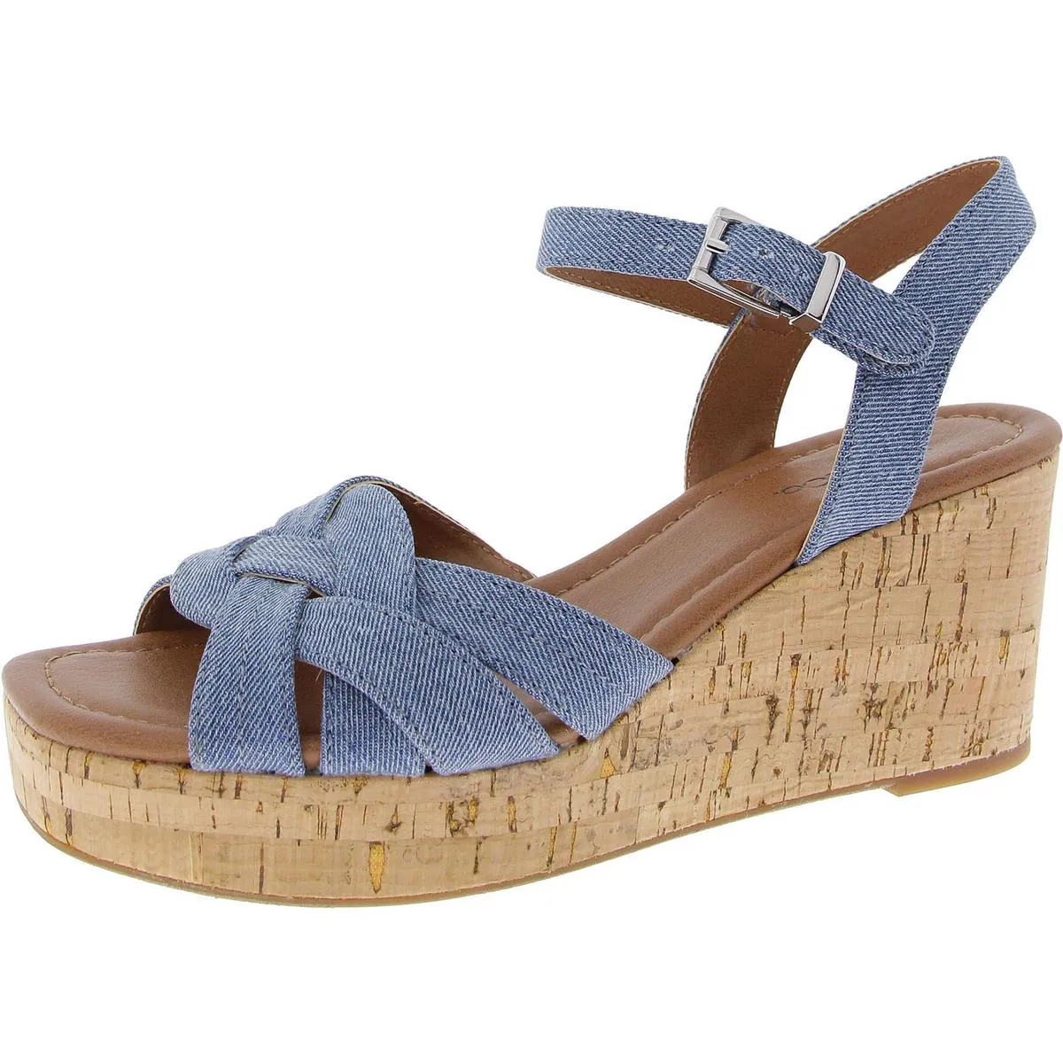 Cerres Womens Faux Leather Platform Slingback Sandals