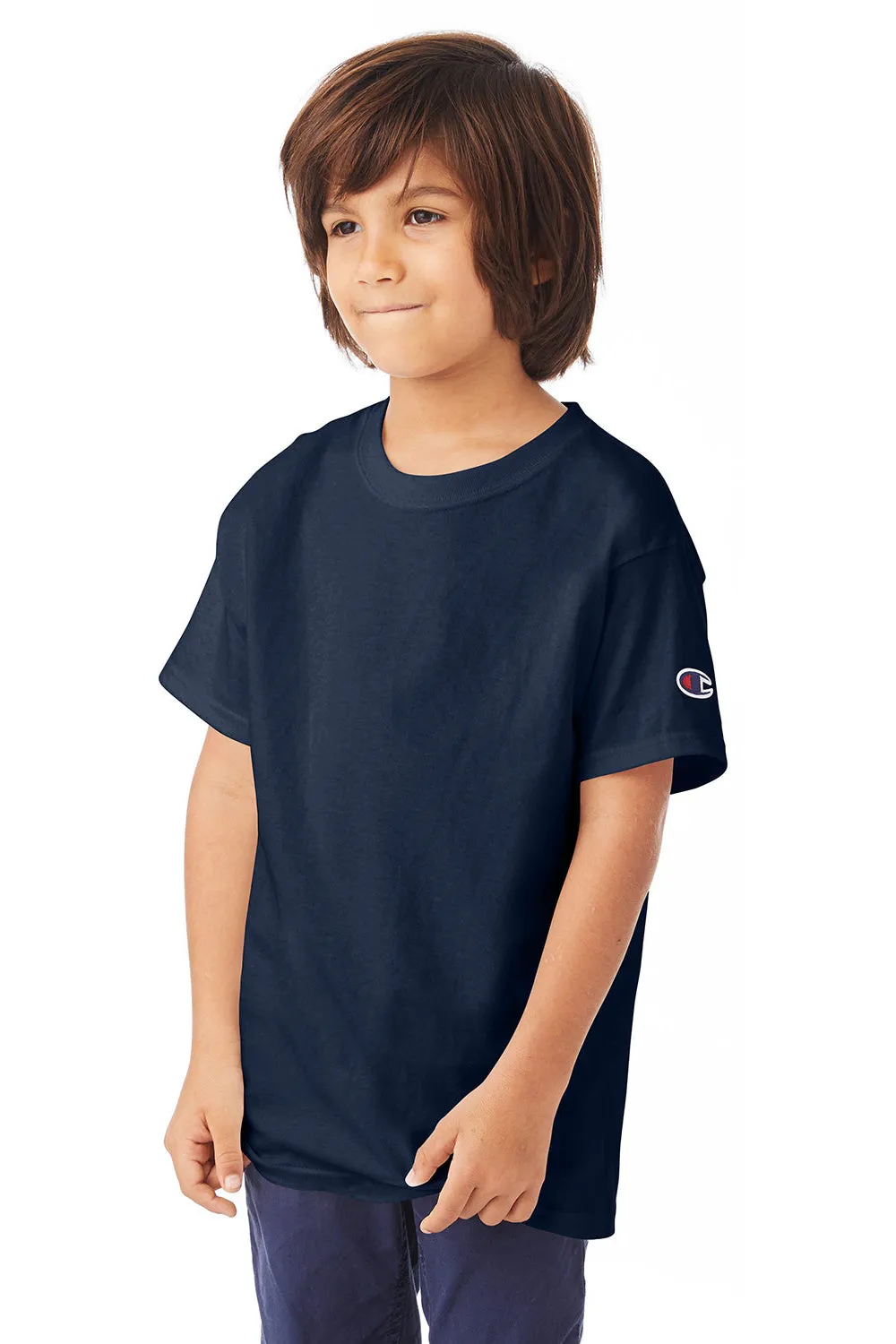 Champion Youth Short Sleeve Crewneck T-Shirt - Navy Blue