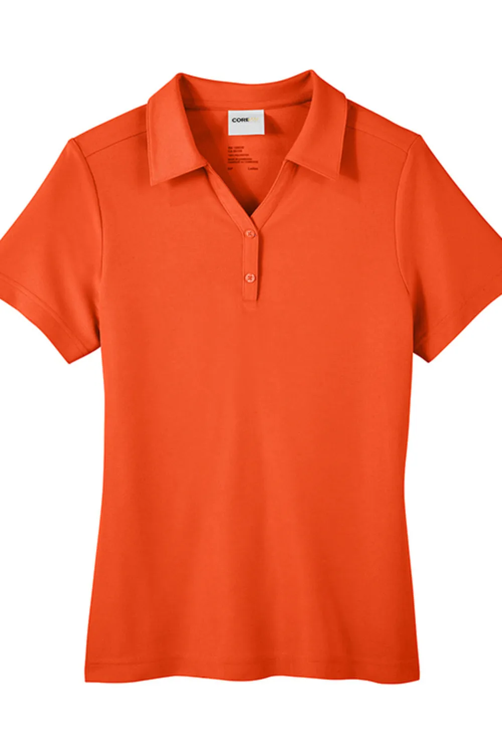 Core 365 Womens Fusion ChromaSoft Performance Moisture Wicking Pique Short Sleeve Polo Shirt - Campus Orange
