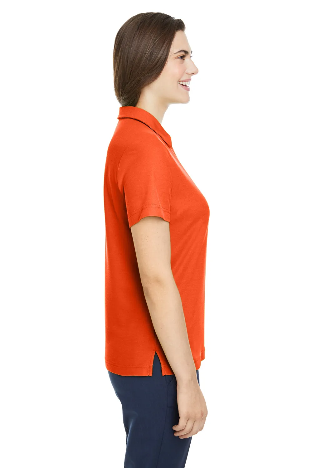 Core 365 Womens Fusion ChromaSoft Performance Moisture Wicking Pique Short Sleeve Polo Shirt - Campus Orange