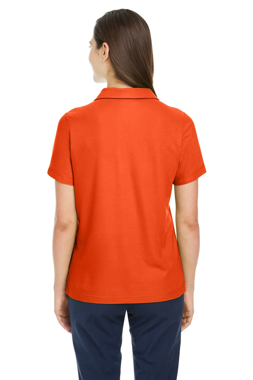 Core 365 Womens Fusion ChromaSoft Performance Moisture Wicking Pique Short Sleeve Polo Shirt - Campus Orange
