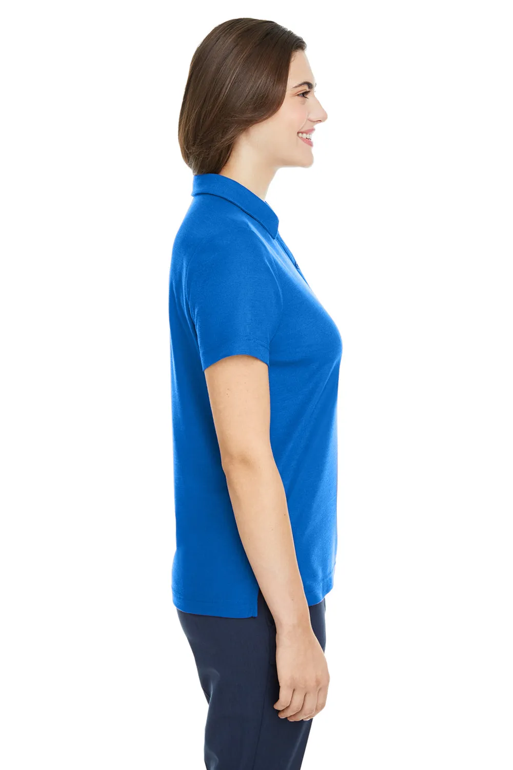 Core 365 Womens Fusion ChromaSoft Performance Moisture Wicking Pique Short Sleeve Polo Shirt - True Royal Blue