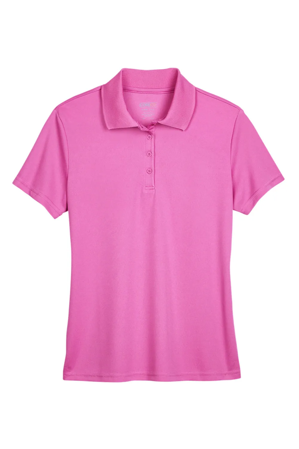 Core 365 Womens Origin Performance Moisture Wicking Short Sleeve Polo Shirt - Charity Pink