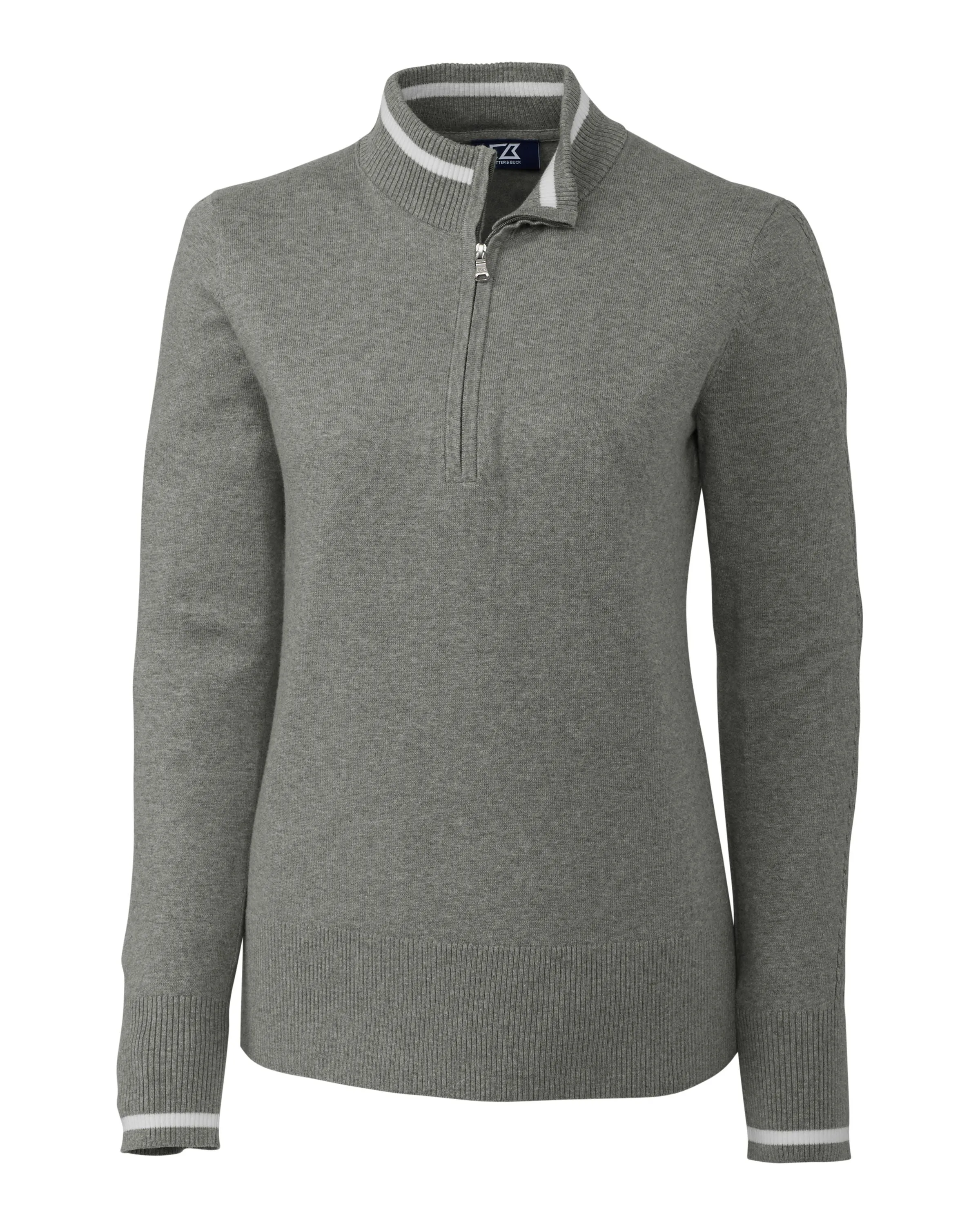Cutter & Buck Womens Lakemont Tipped Half-Zip Sweater