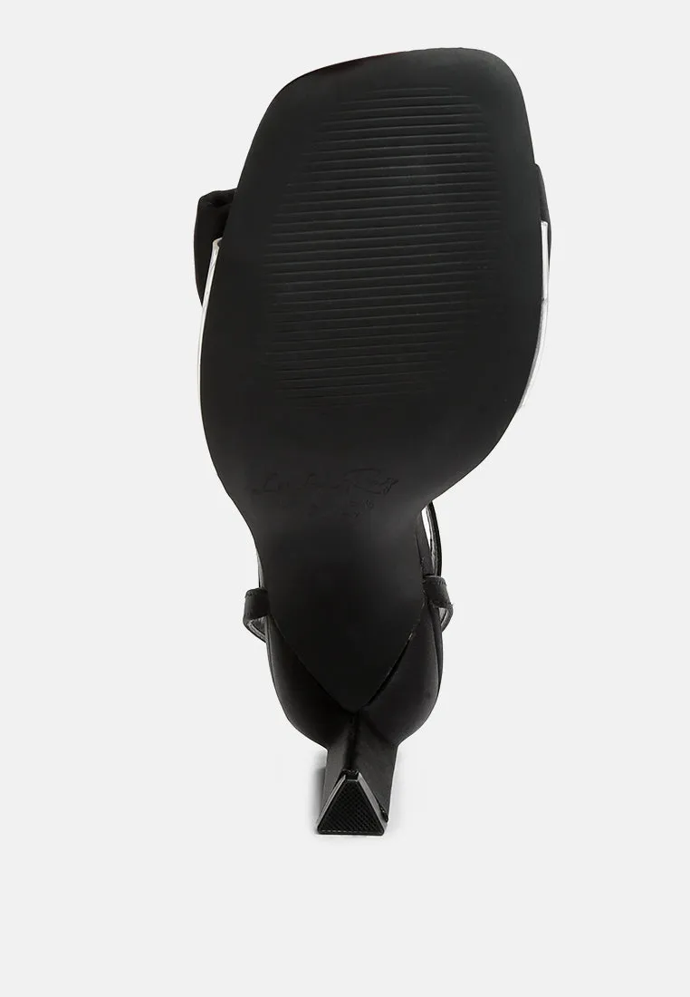 etherium bow with heeled sandals