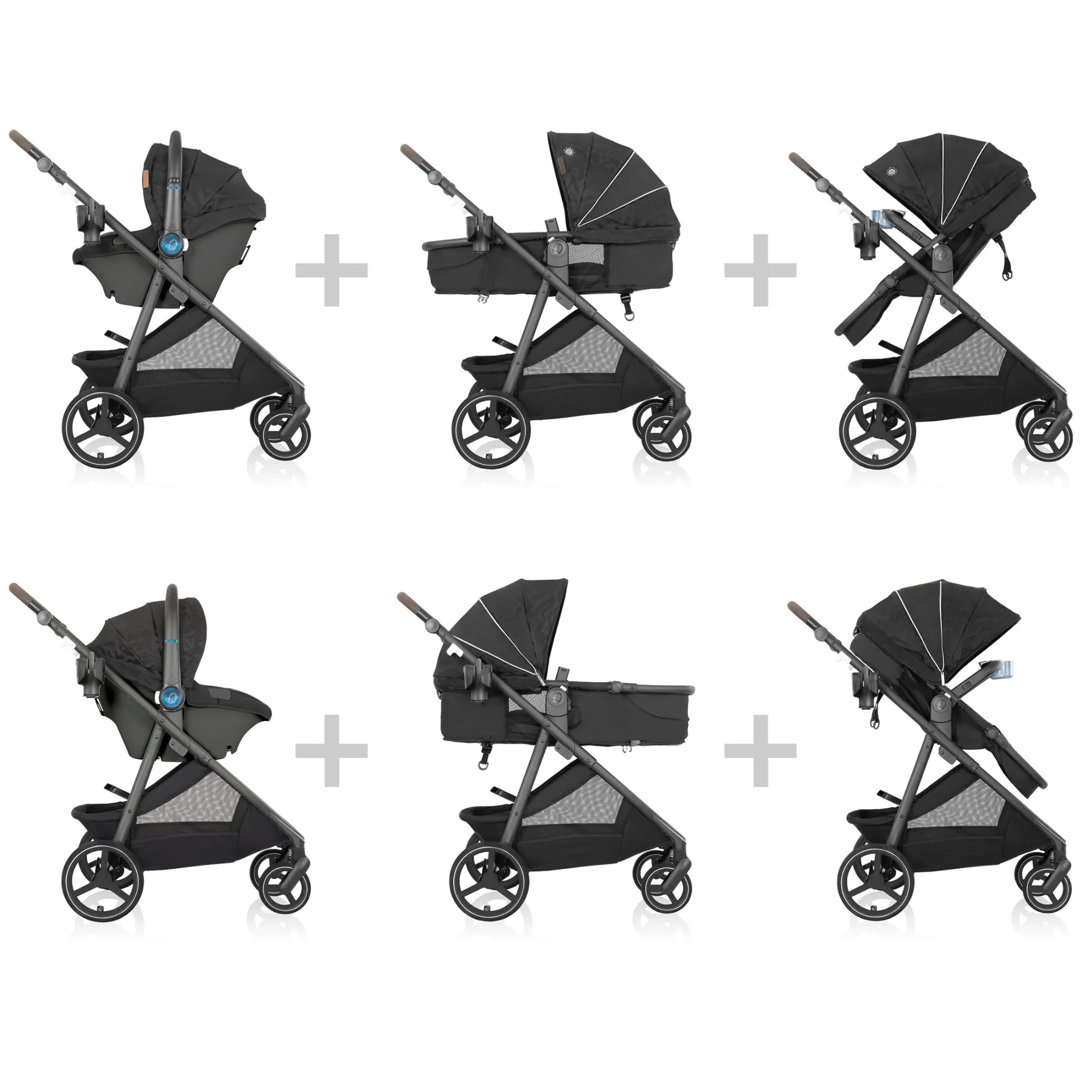 EVENFLO Intuity   Travel System with Revolve180 LiteMax NXT Rotational Infant Car Seat & Sensor Sooth - Dubhan Black