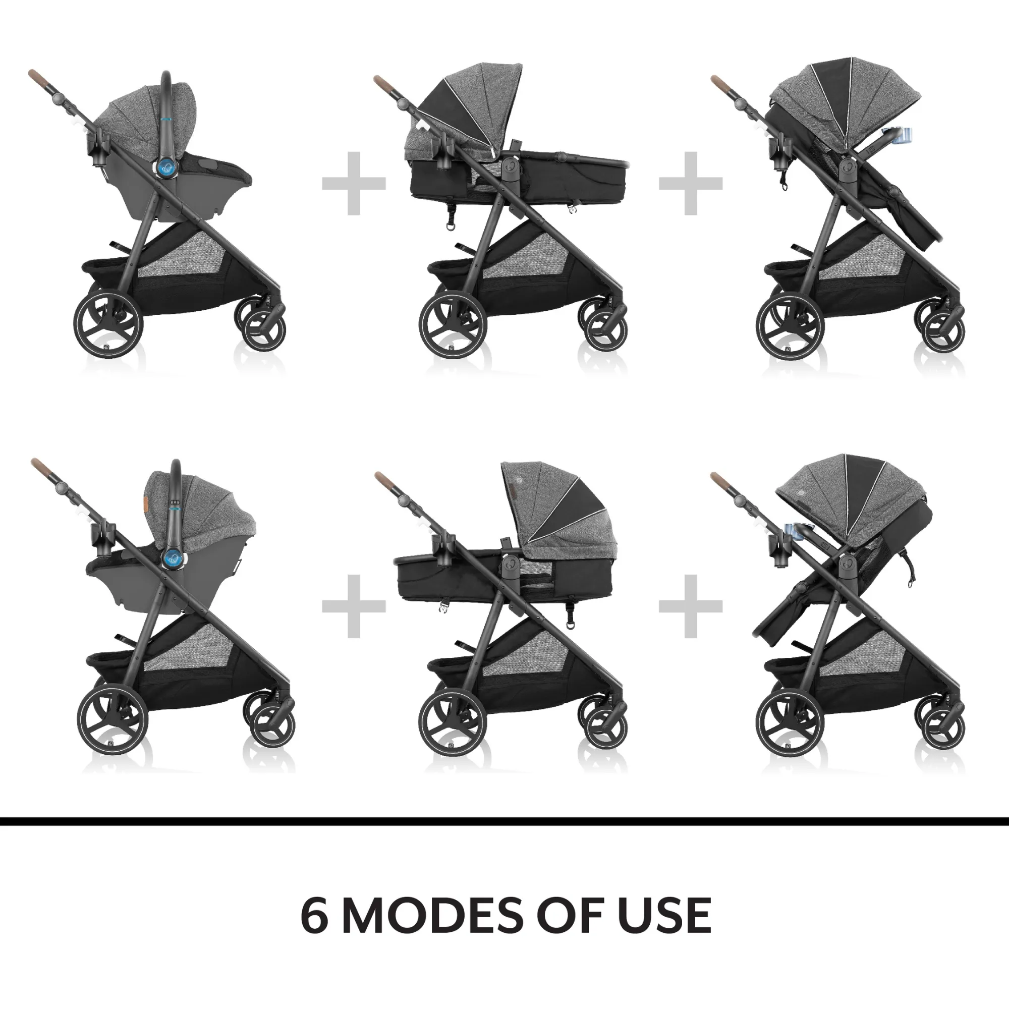 EVENFLO Intuity   Travel System with Revolve180 LiteMax NXT Rotational Infant Car Seat & Sensor Sooth - Dubhan Black