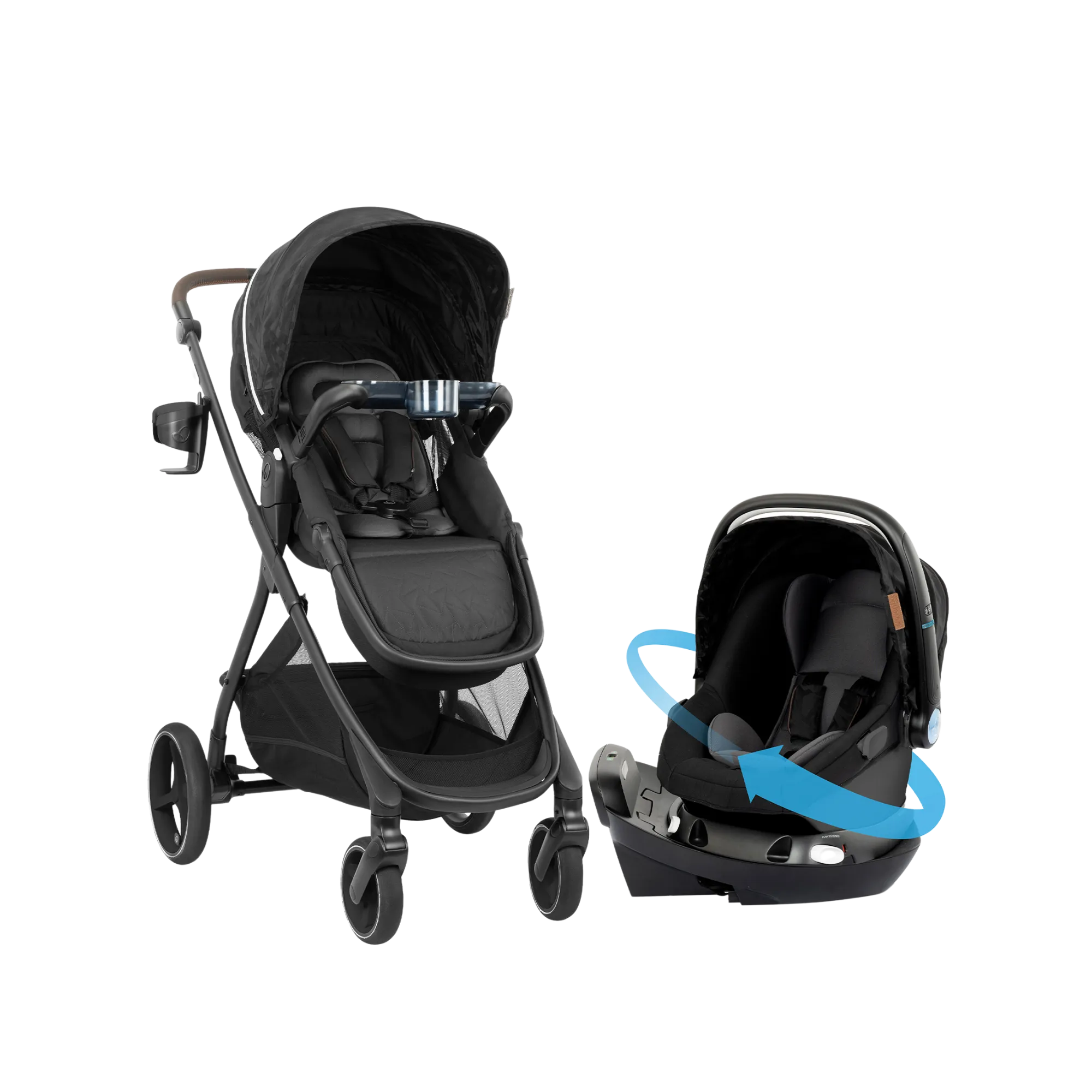 EVENFLO Intuity   Travel System with Revolve180 LiteMax NXT Rotational Infant Car Seat & Sensor Sooth - Dubhan Black