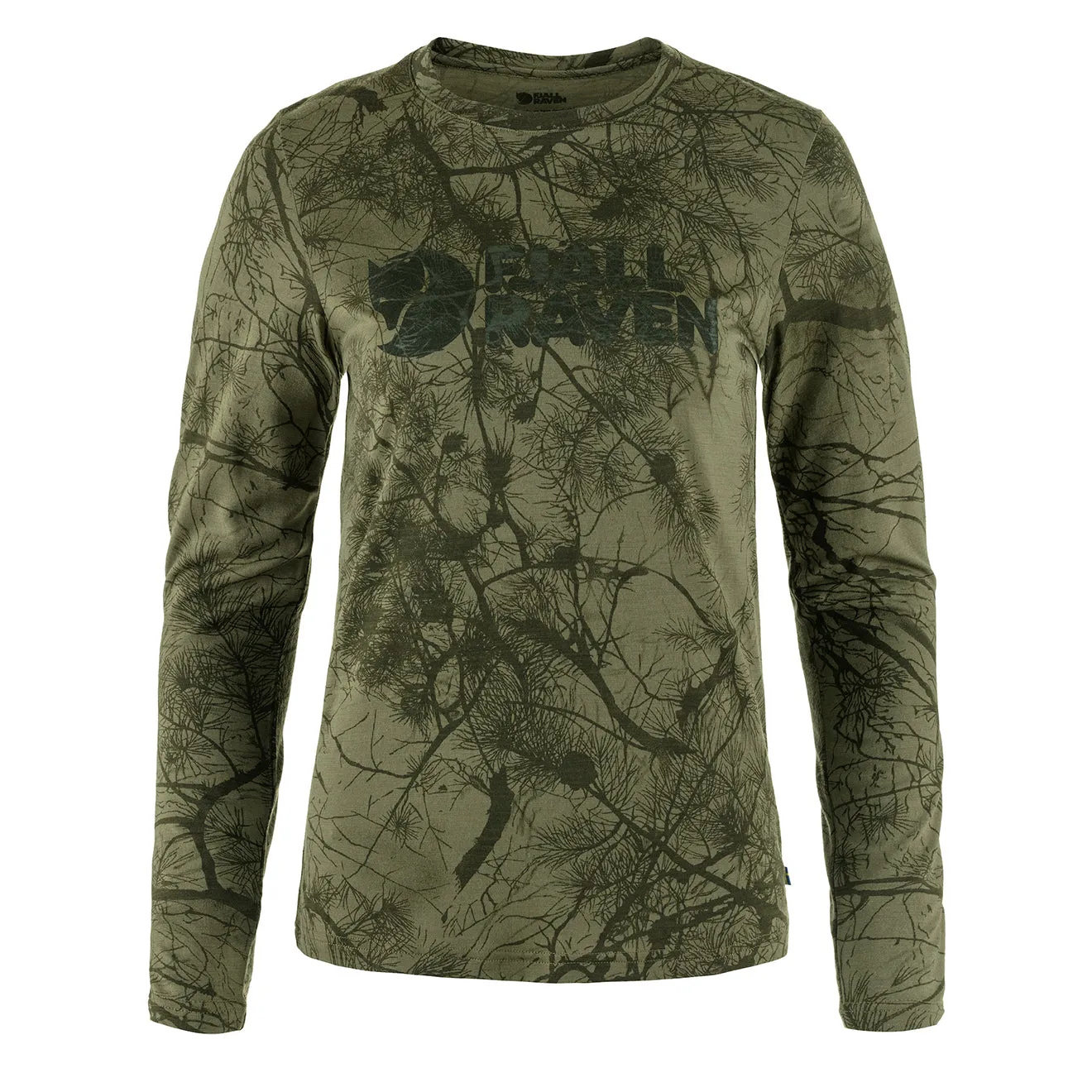 Fjallraven Womens Varmland Wool LS Green Camo