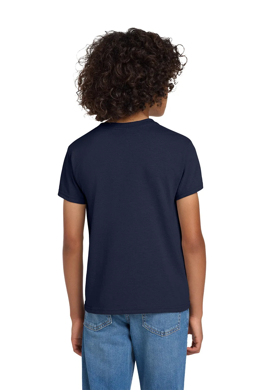 Gildan Youth DryBlend Moisture Wicking Short Sleeve Crewneck T-Shirt - Navy Blue