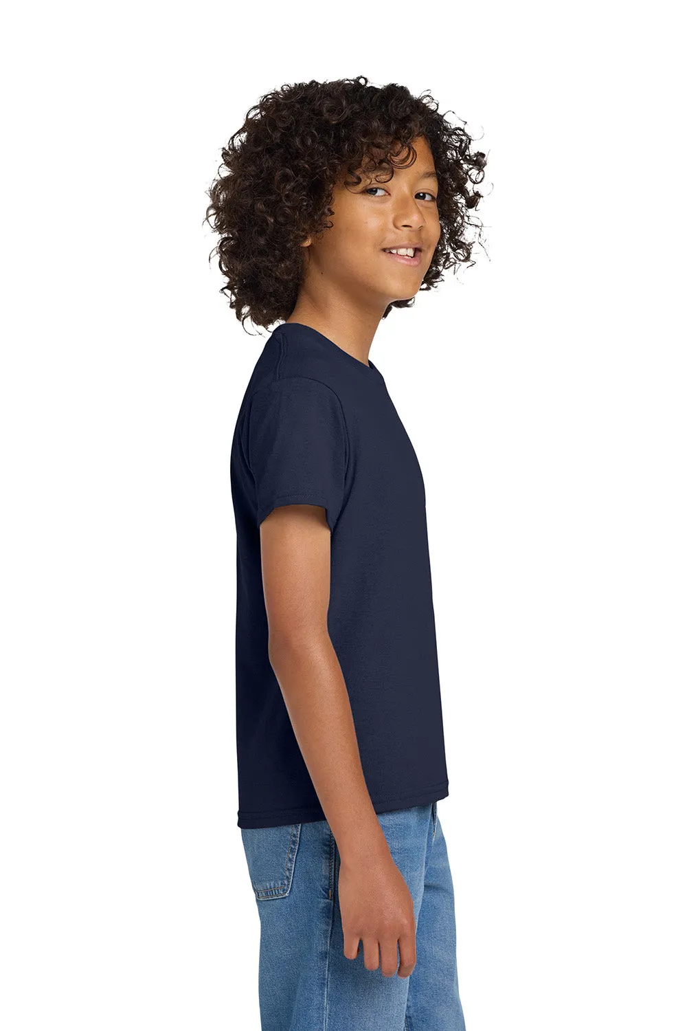 Gildan Youth DryBlend Moisture Wicking Short Sleeve Crewneck T-Shirt - Navy Blue