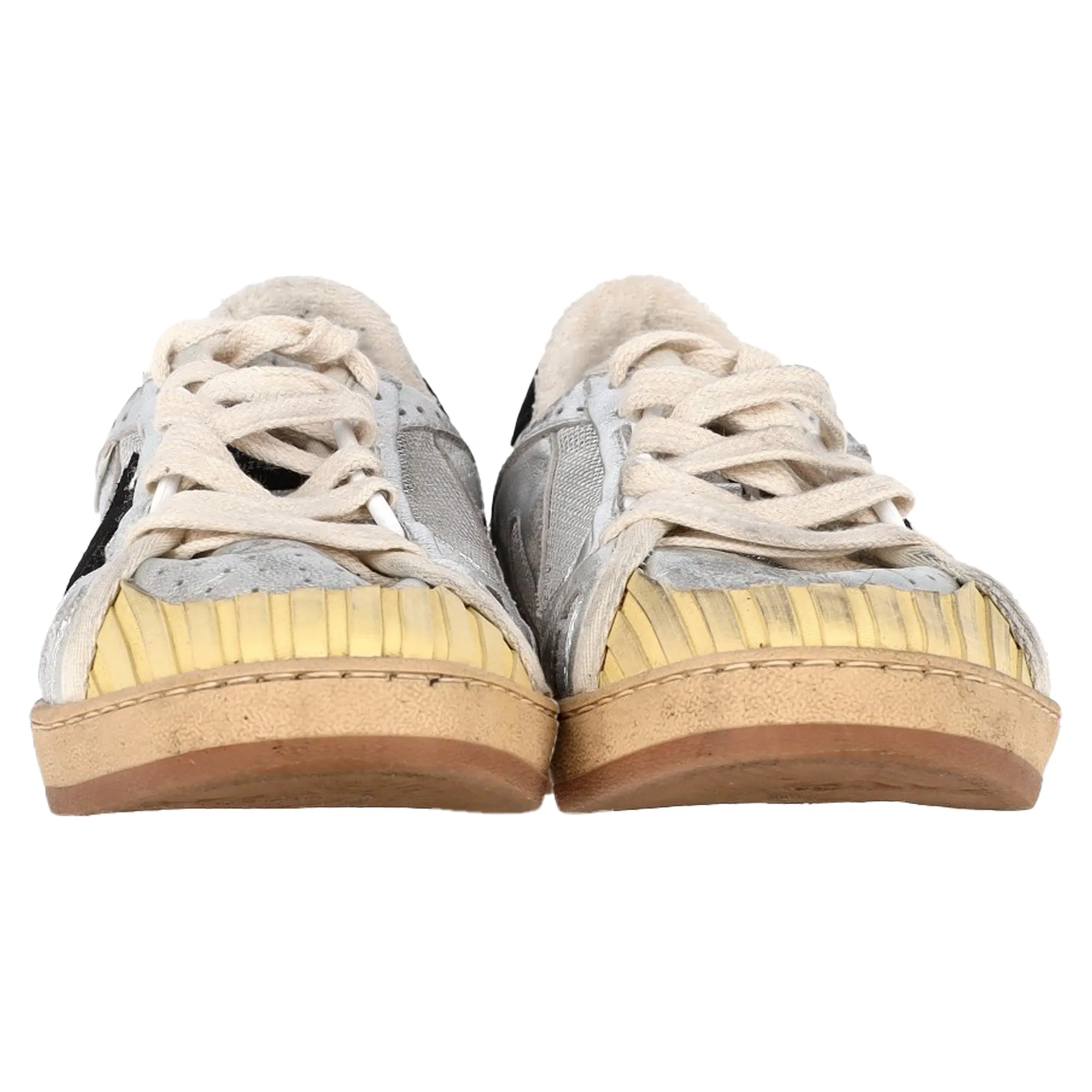Golden Goose Ball Star Special Edition Sneakers in Silver Leather