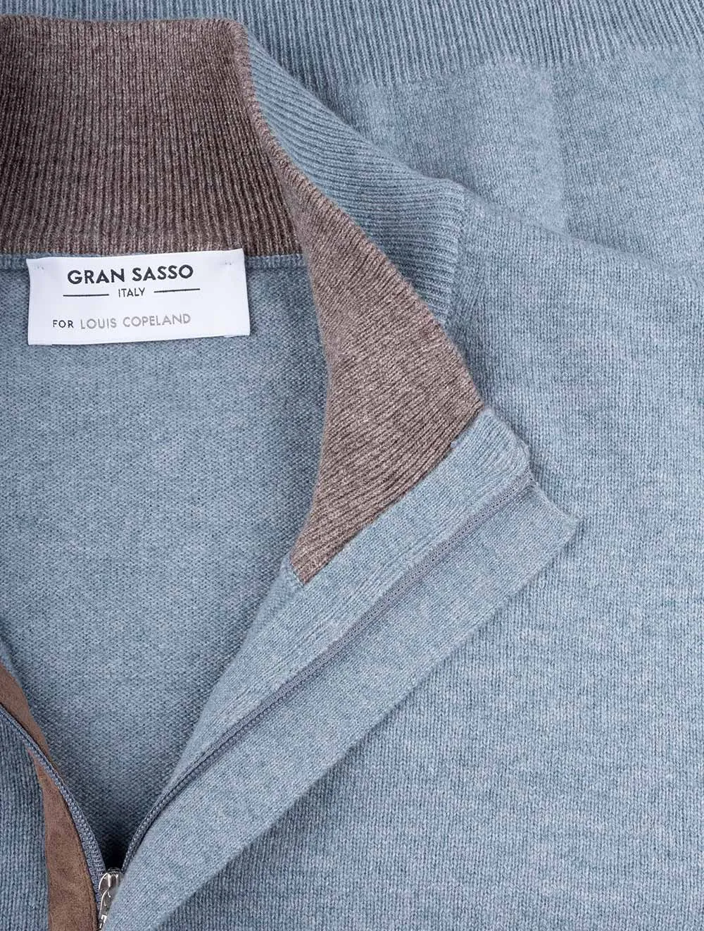 Half Zip Wool & Cashmere Blue