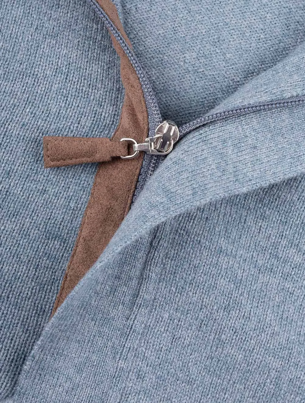 Half Zip Wool & Cashmere Blue