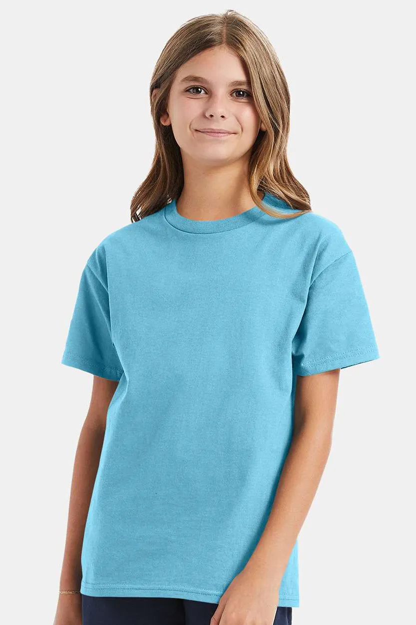 Hanes Youth ComfortSoft Short Sleeve Crewneck T-Shirt - Blue Horizon