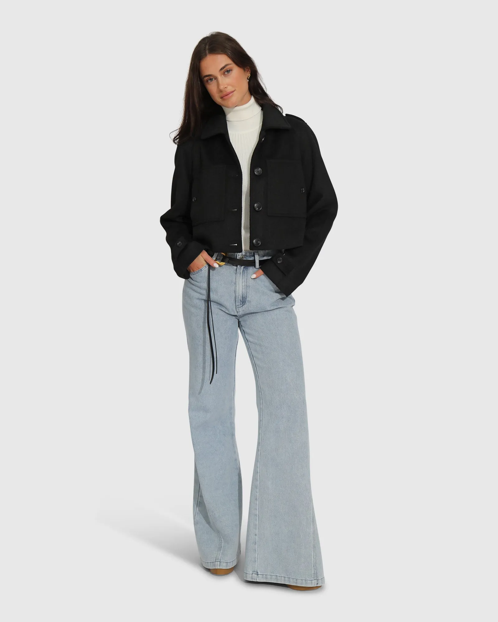 High For This Wool Blend Coat - Black