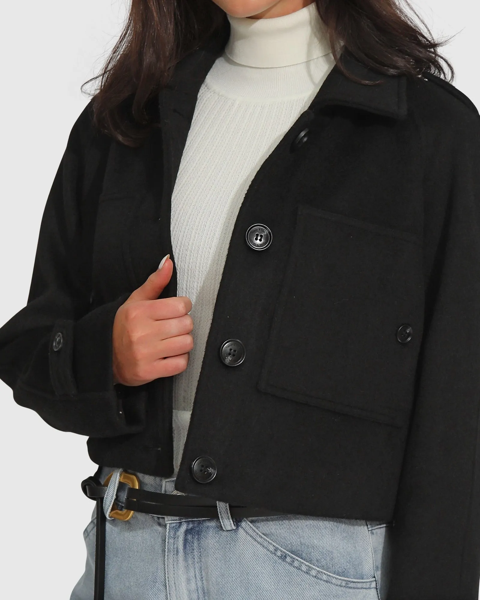 High For This Wool Blend Coat - Black