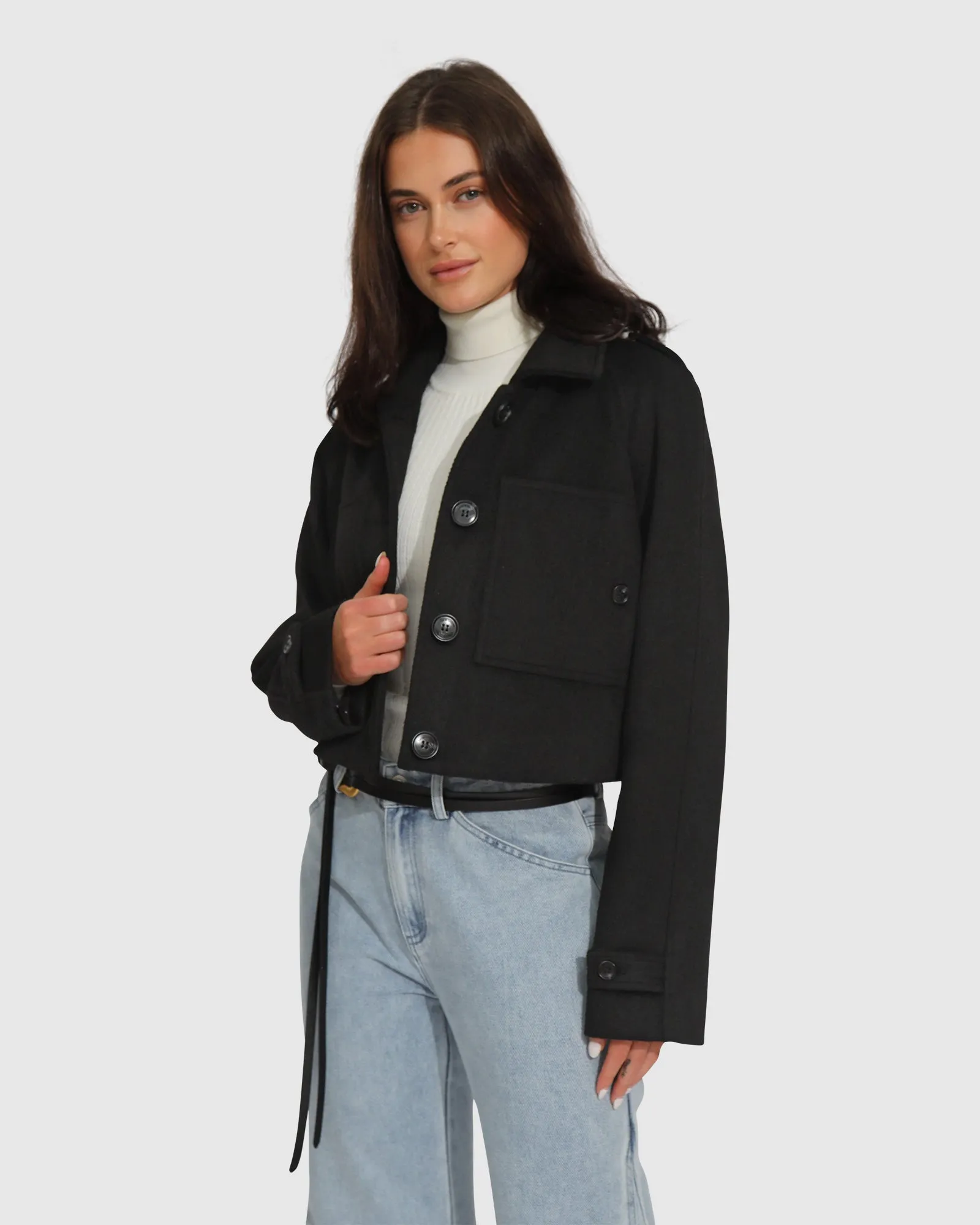 High For This Wool Blend Coat - Black