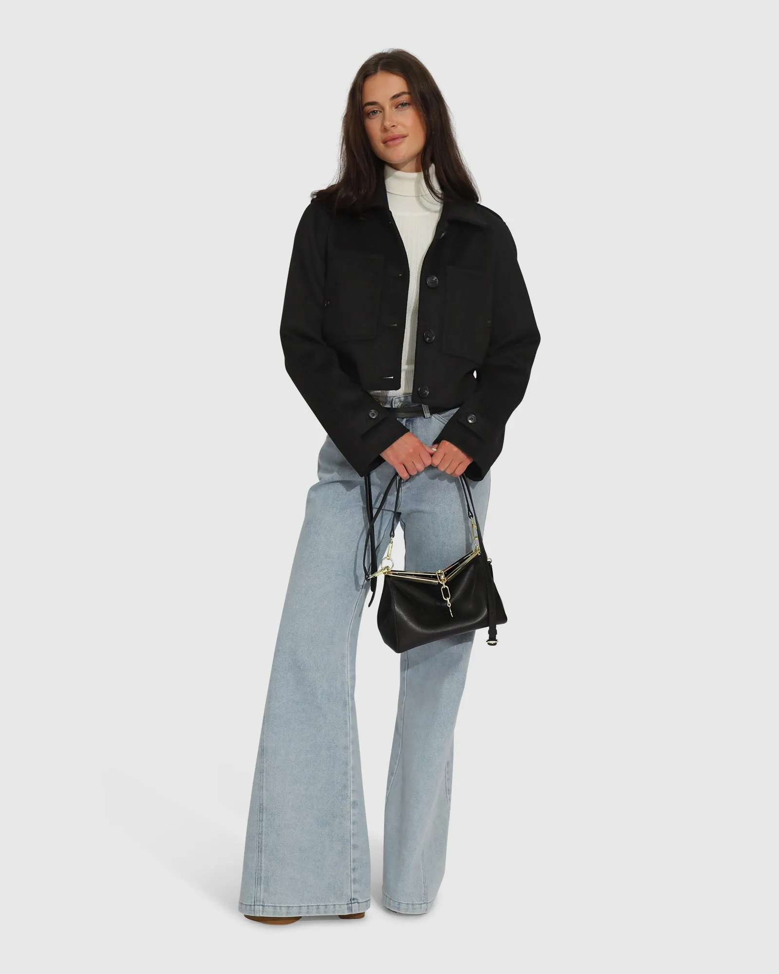 High For This Wool Blend Coat - Black