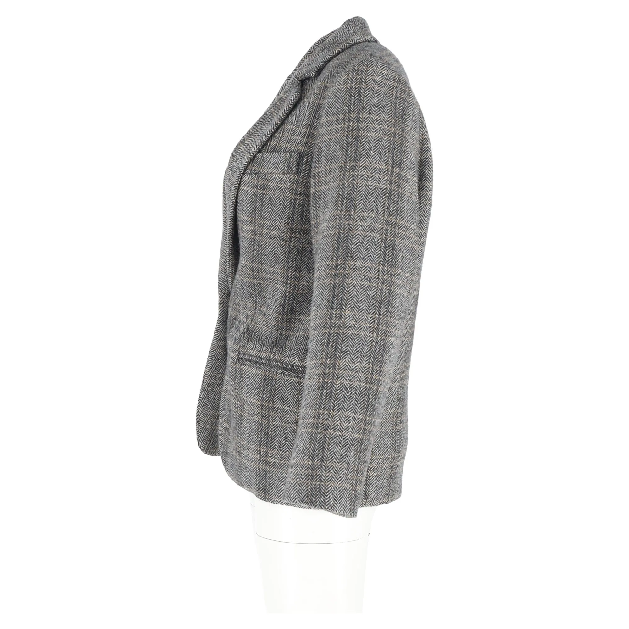 Isabel Marant Etoile Charly Herringbone Blazer in Grey Wool
