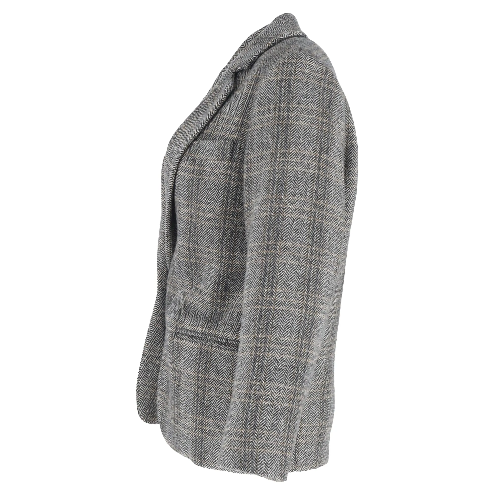 Isabel Marant Etoile Charly Herringbone Blazer in Grey Wool