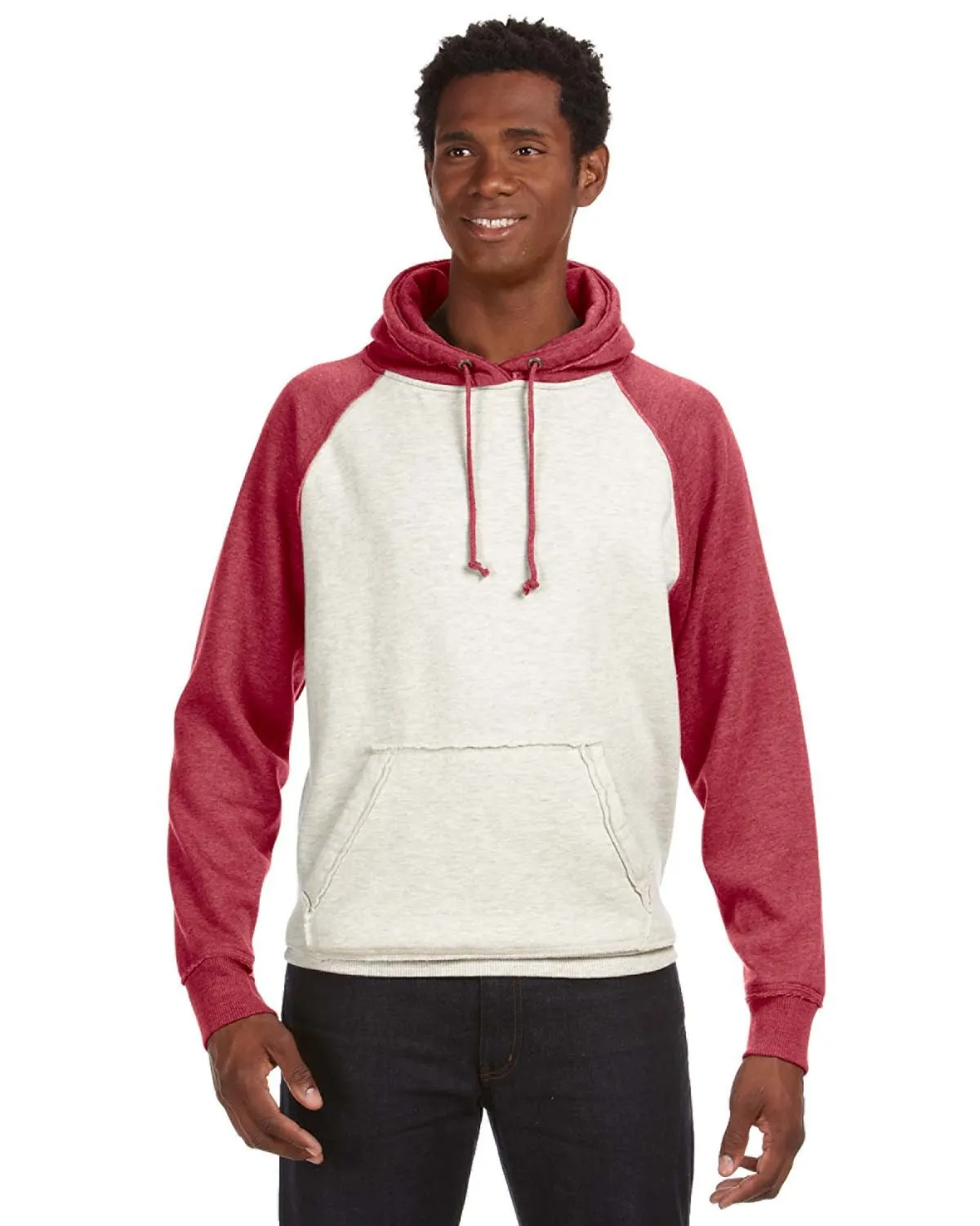 J America JA8885 Adult Vintage Heather Pullover Hooded Sweatshirt