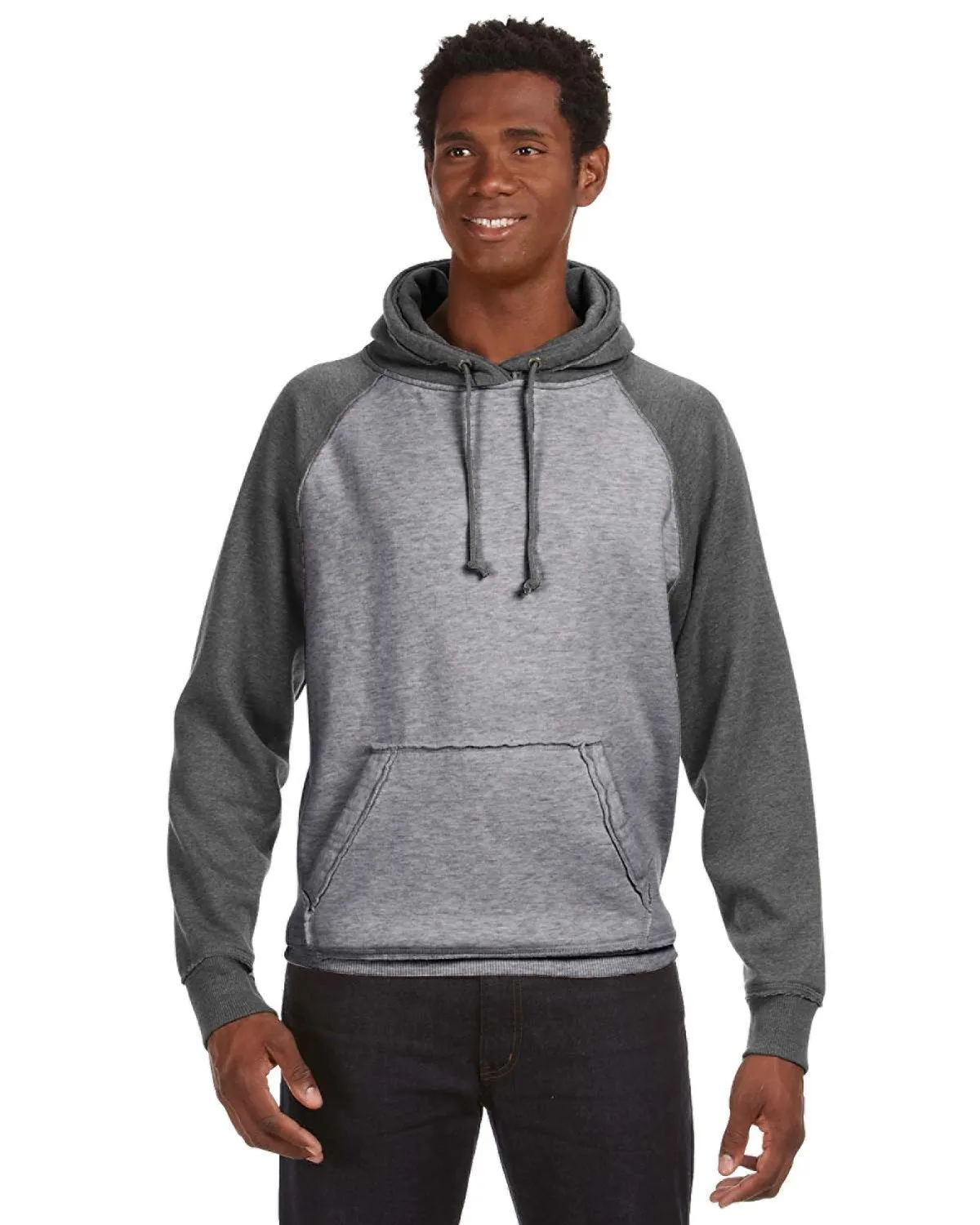 J America JA8885 Adult Vintage Heather Pullover Hooded Sweatshirt