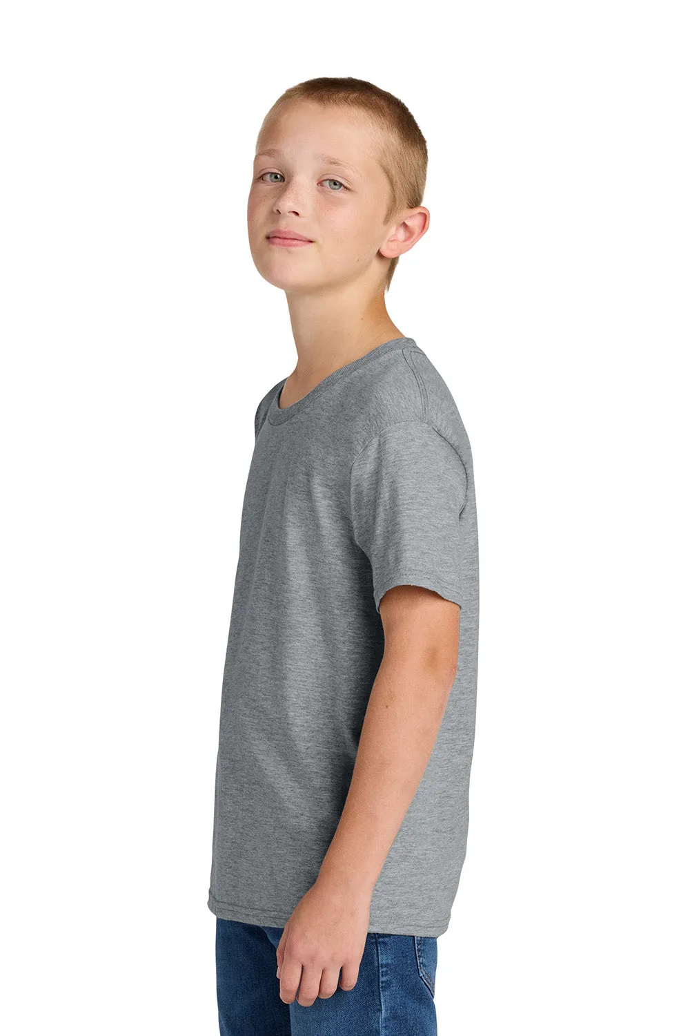 Jerzees Youth Ultimate Short Sleeve Crewneck T-Shirt - Heather Grey