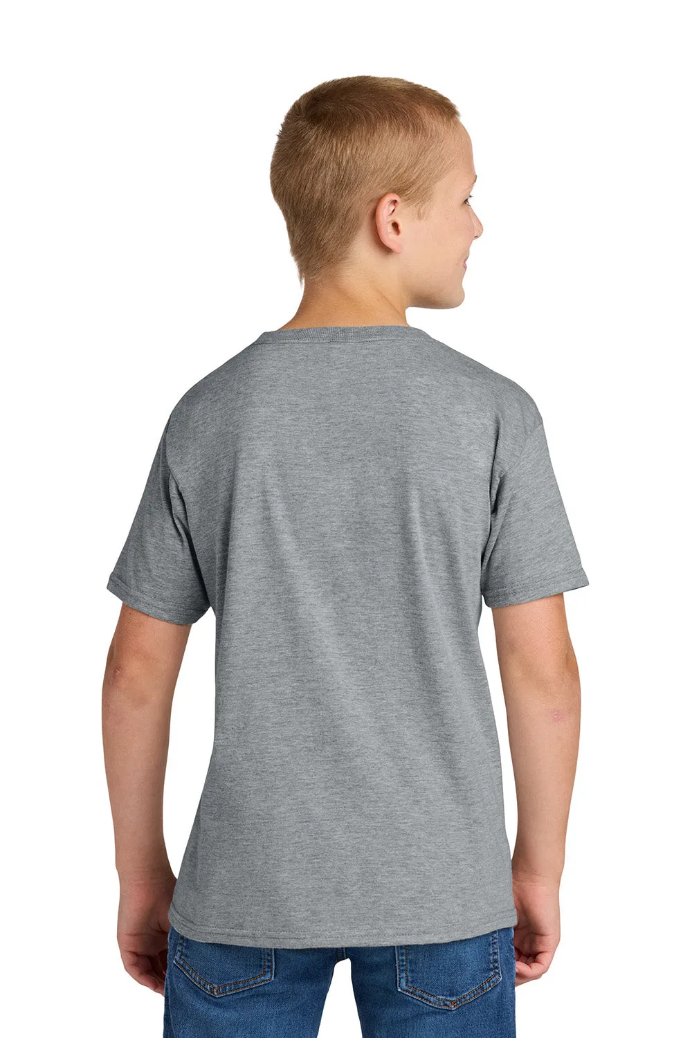 Jerzees Youth Ultimate Short Sleeve Crewneck T-Shirt - Heather Grey