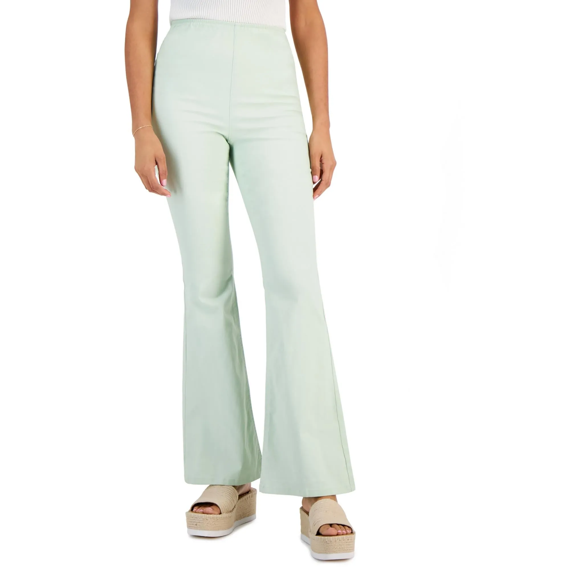Juniors Womens High Rise Flare Flared Pants