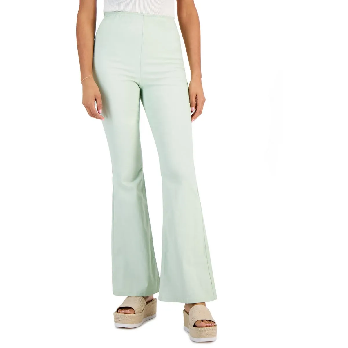 Juniors Womens High Rise Flare Flared Pants