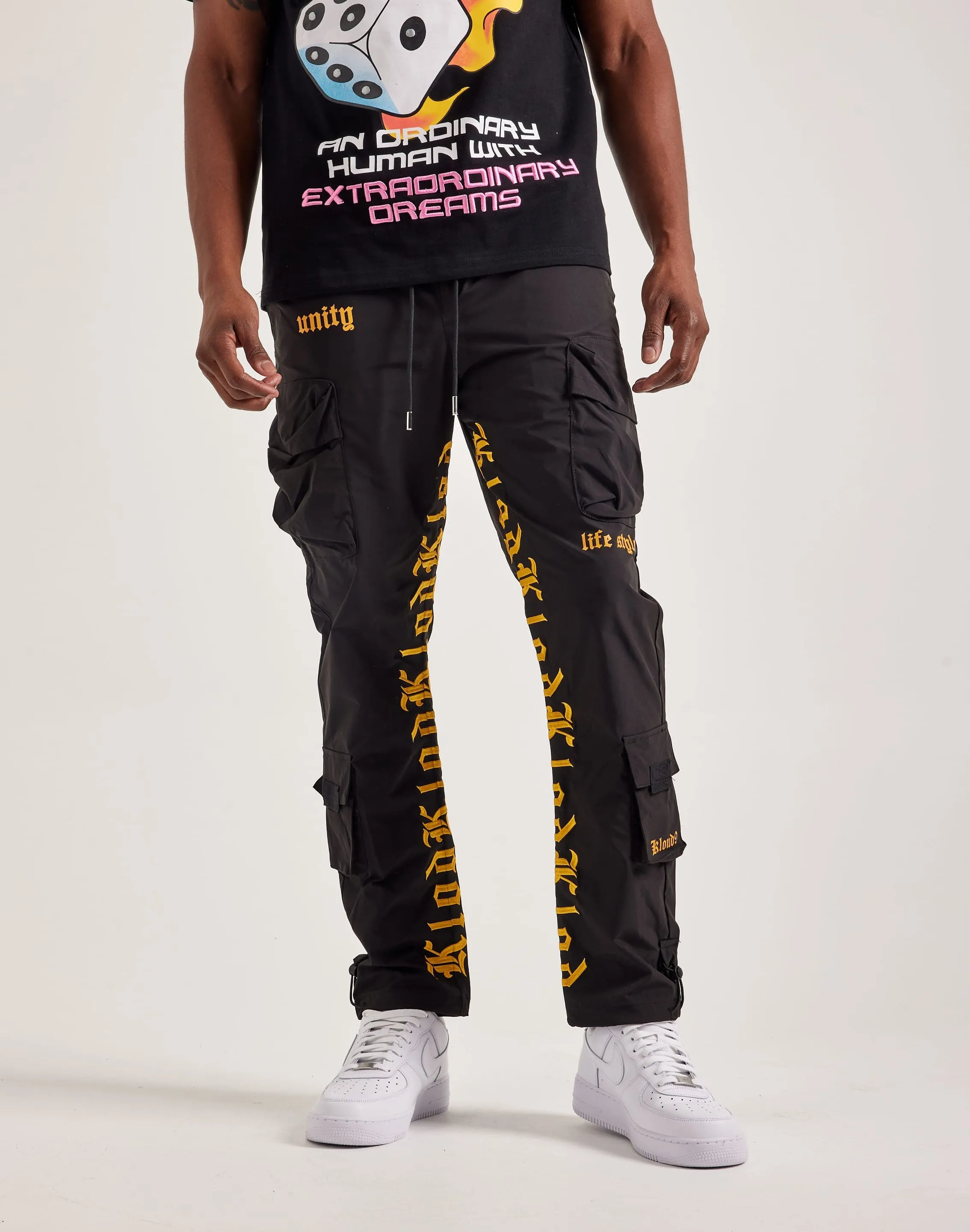 Kloud 9  Nylon Cargo Embroidery Pants