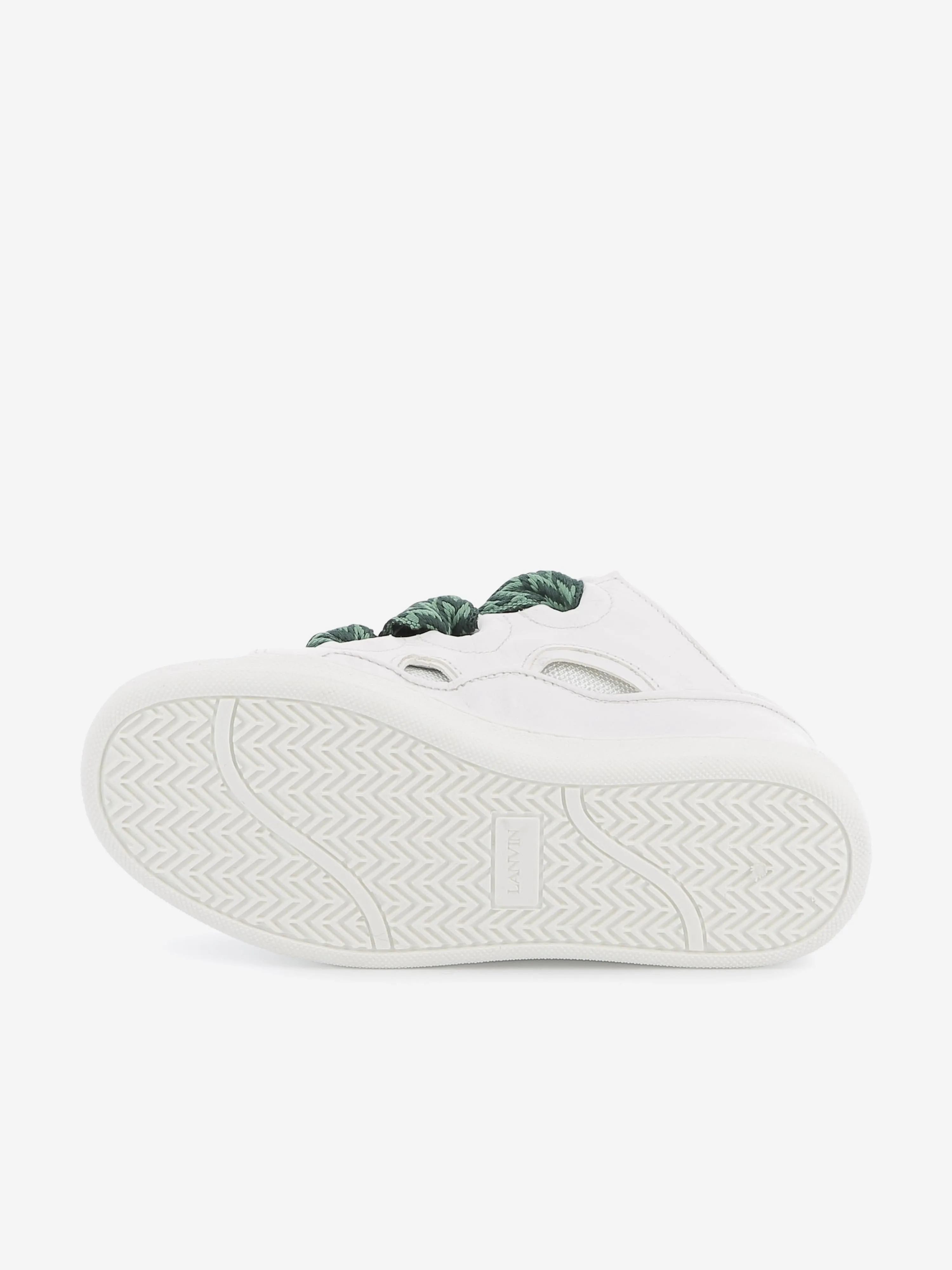 Lanvin Kids Leather Curb Trainers in White