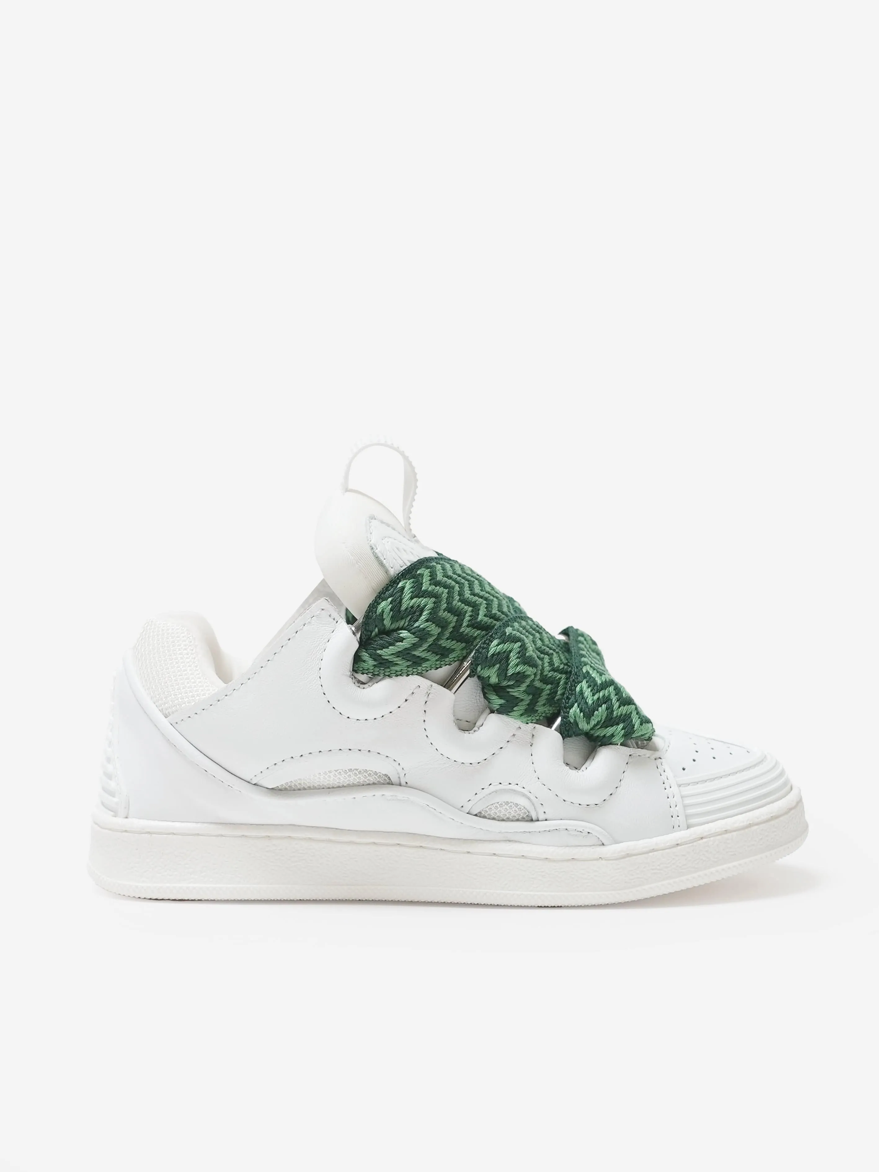 Lanvin Kids Leather Curb Trainers in White